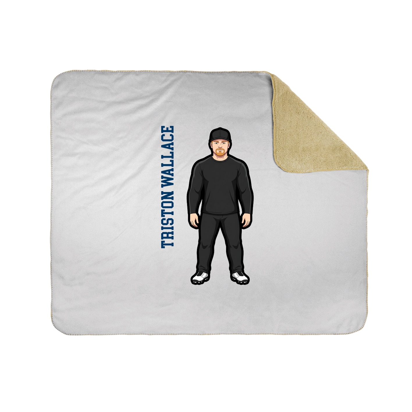 Throw Blanket — Name Vertical in White