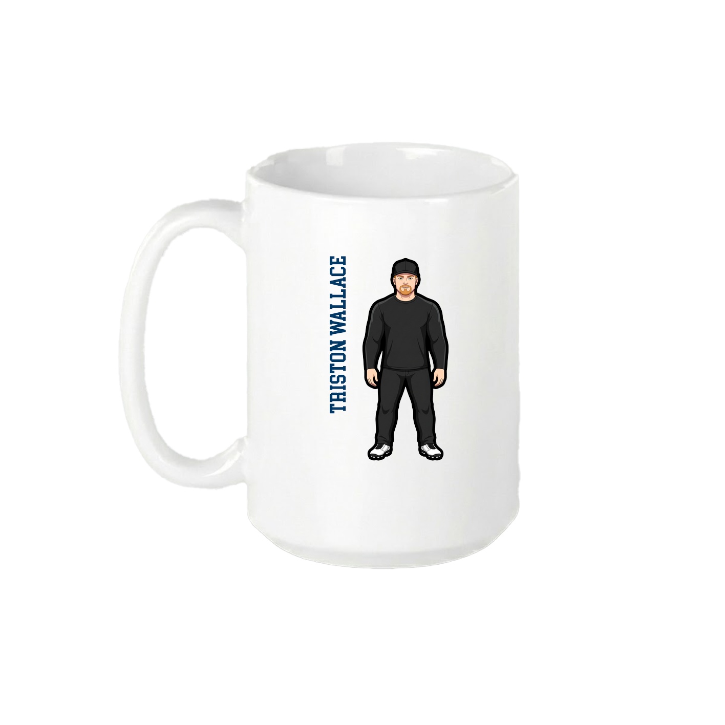 15oz Coffee Mug — Name Vertical in White