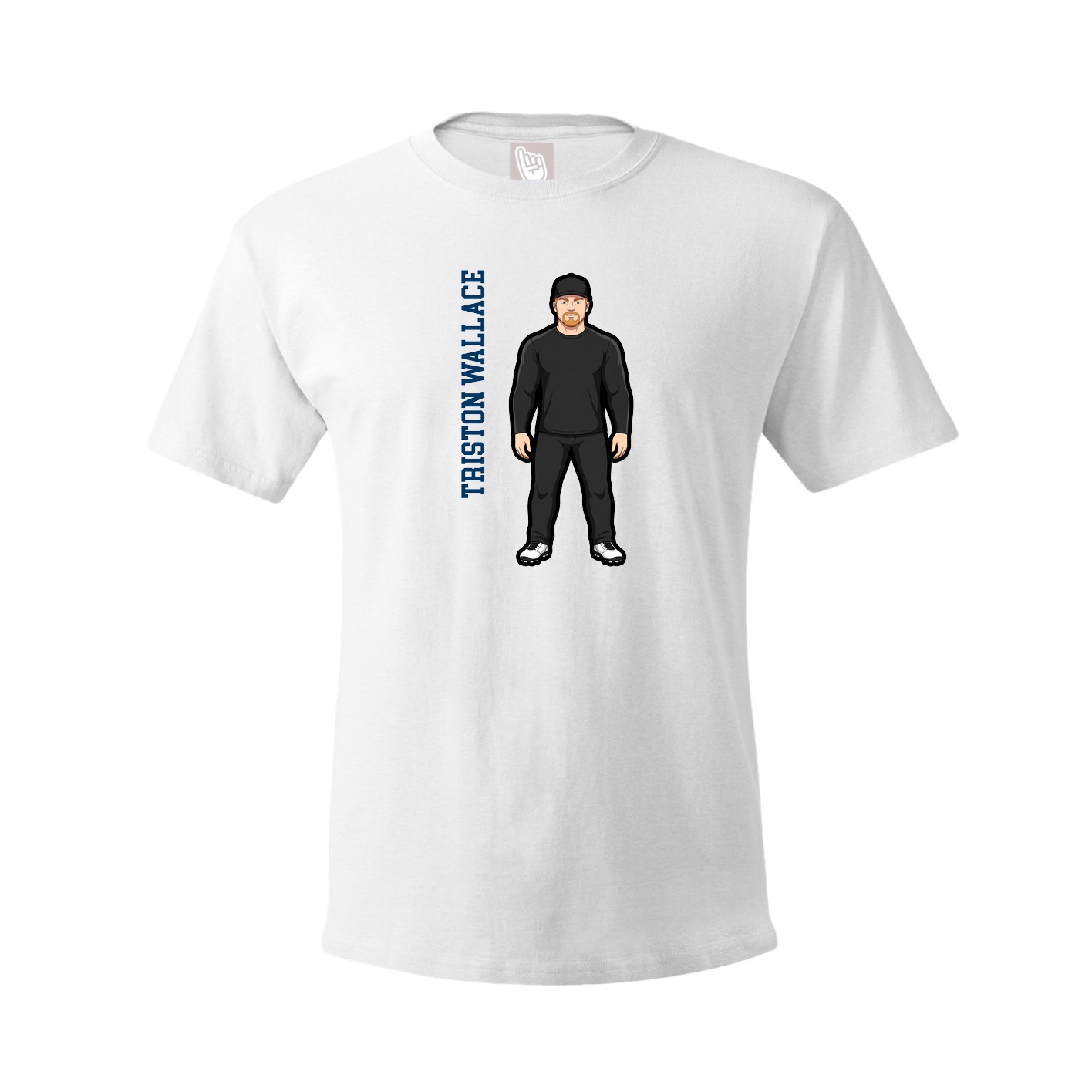 Tee — Name Vertical in White