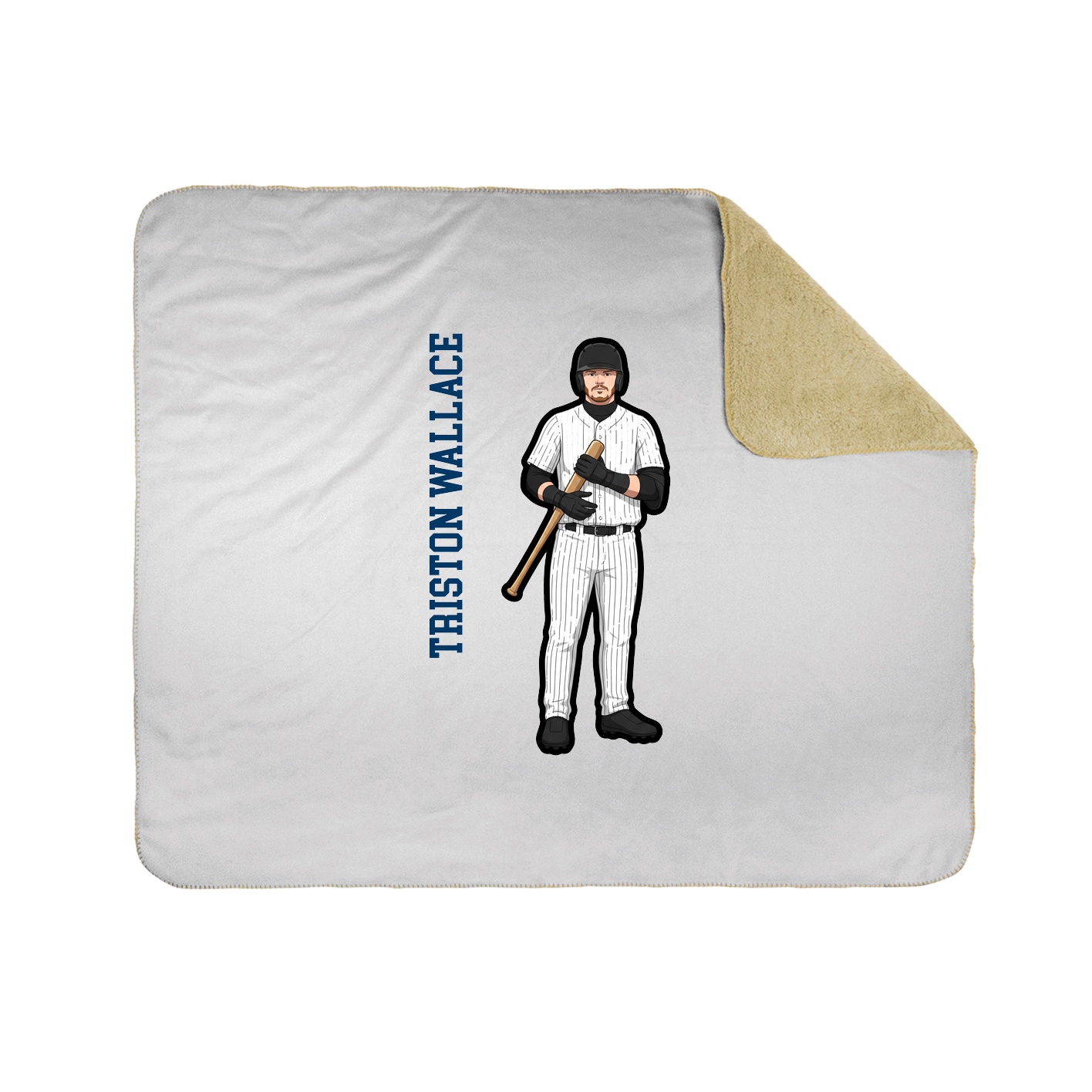 Throw Blanket — Name Vertical in White