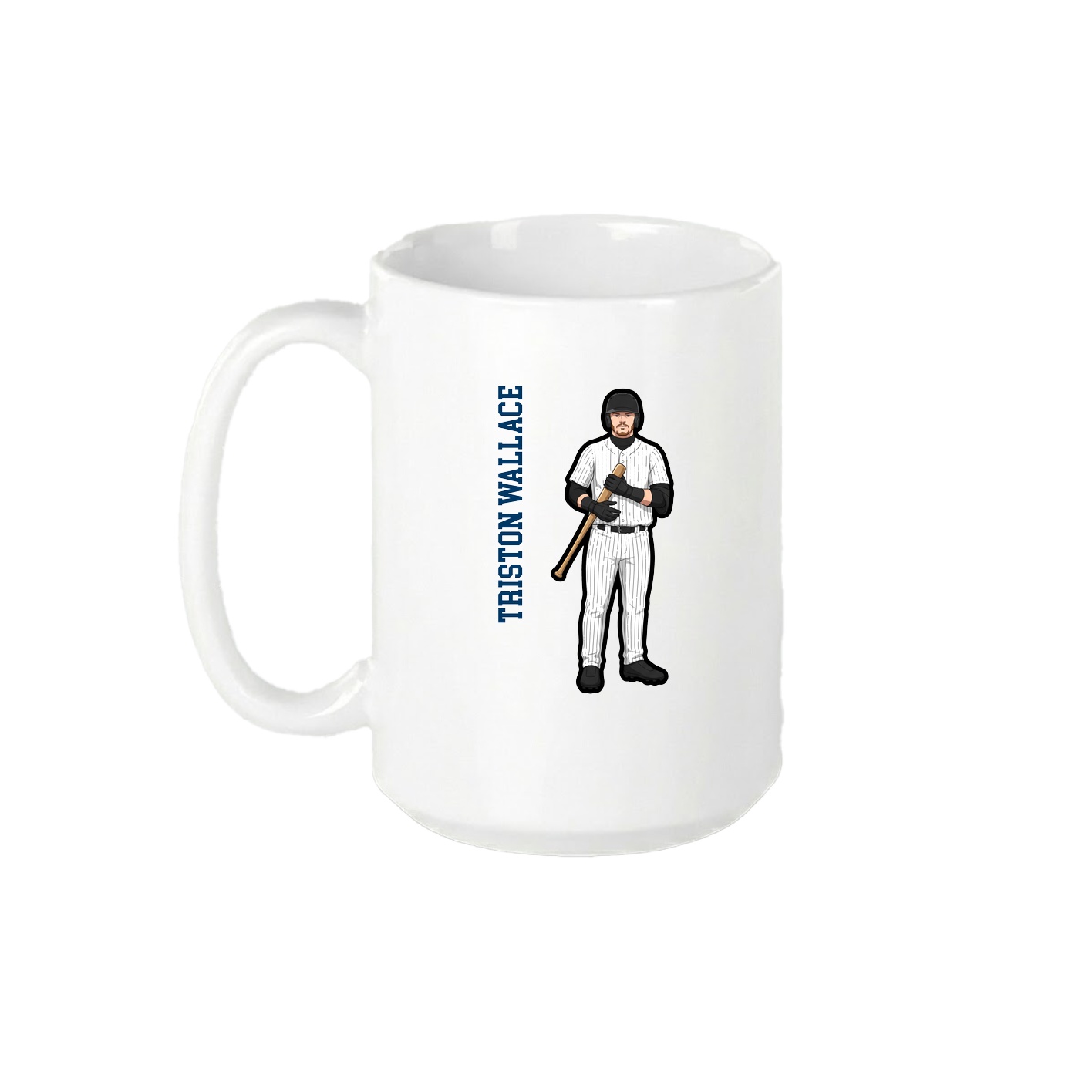 15oz Coffee Mug — Name Vertical in White