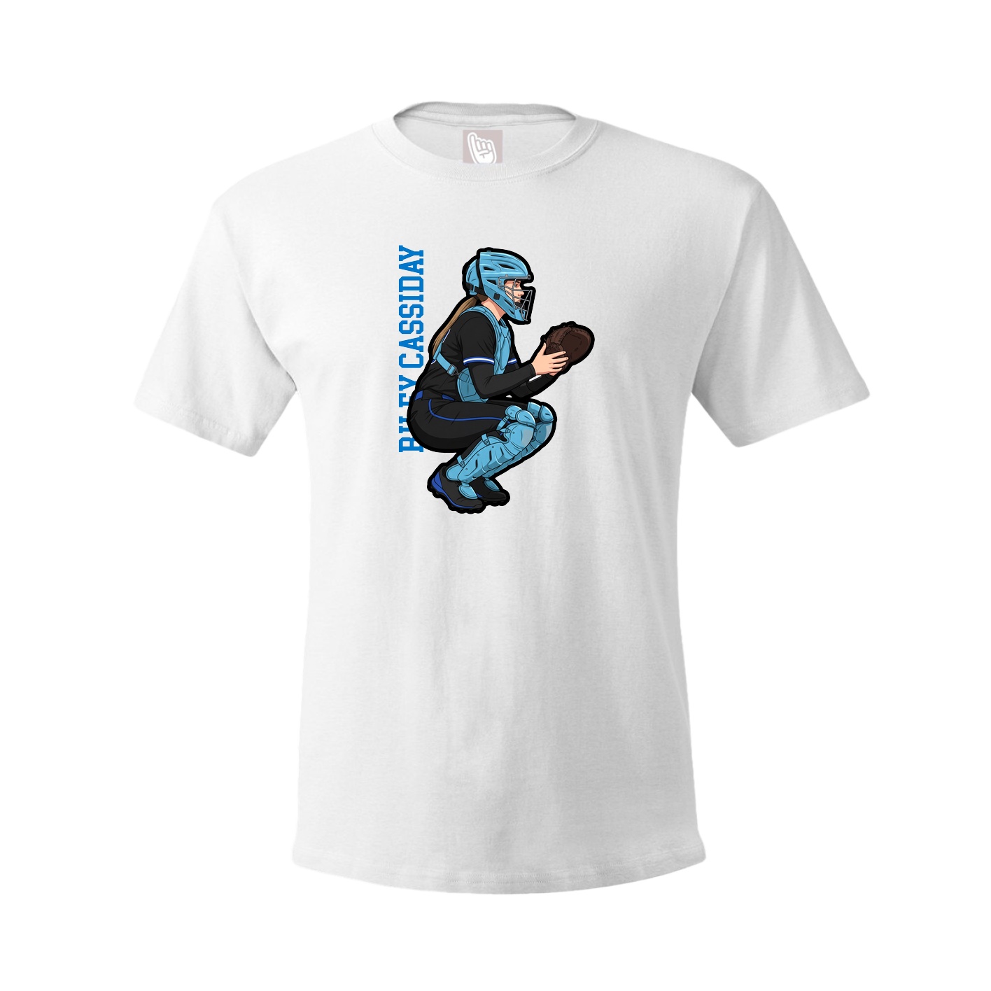 Youth Tee — Name Vertical in White