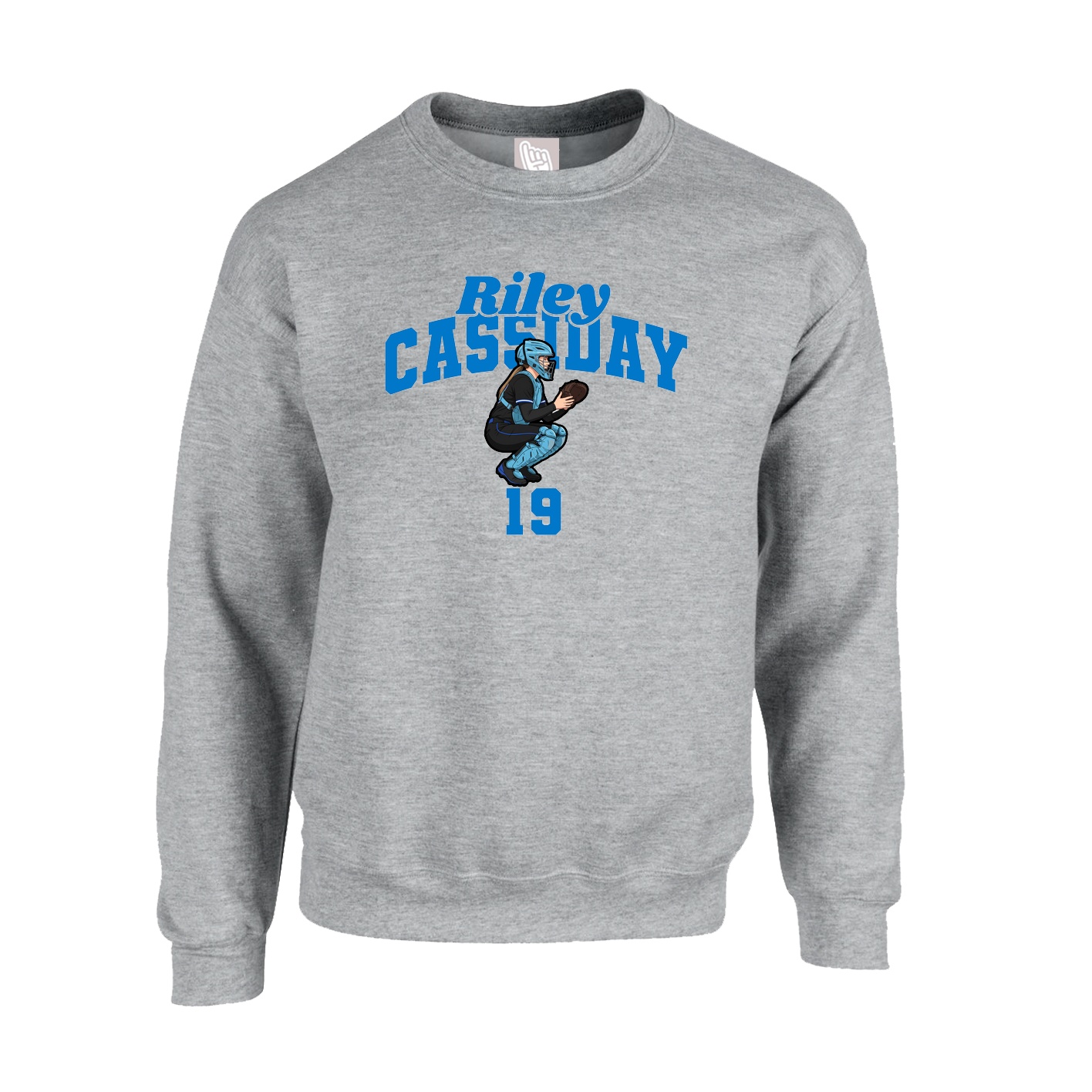Fleece Crew — Signature Arch in Grey