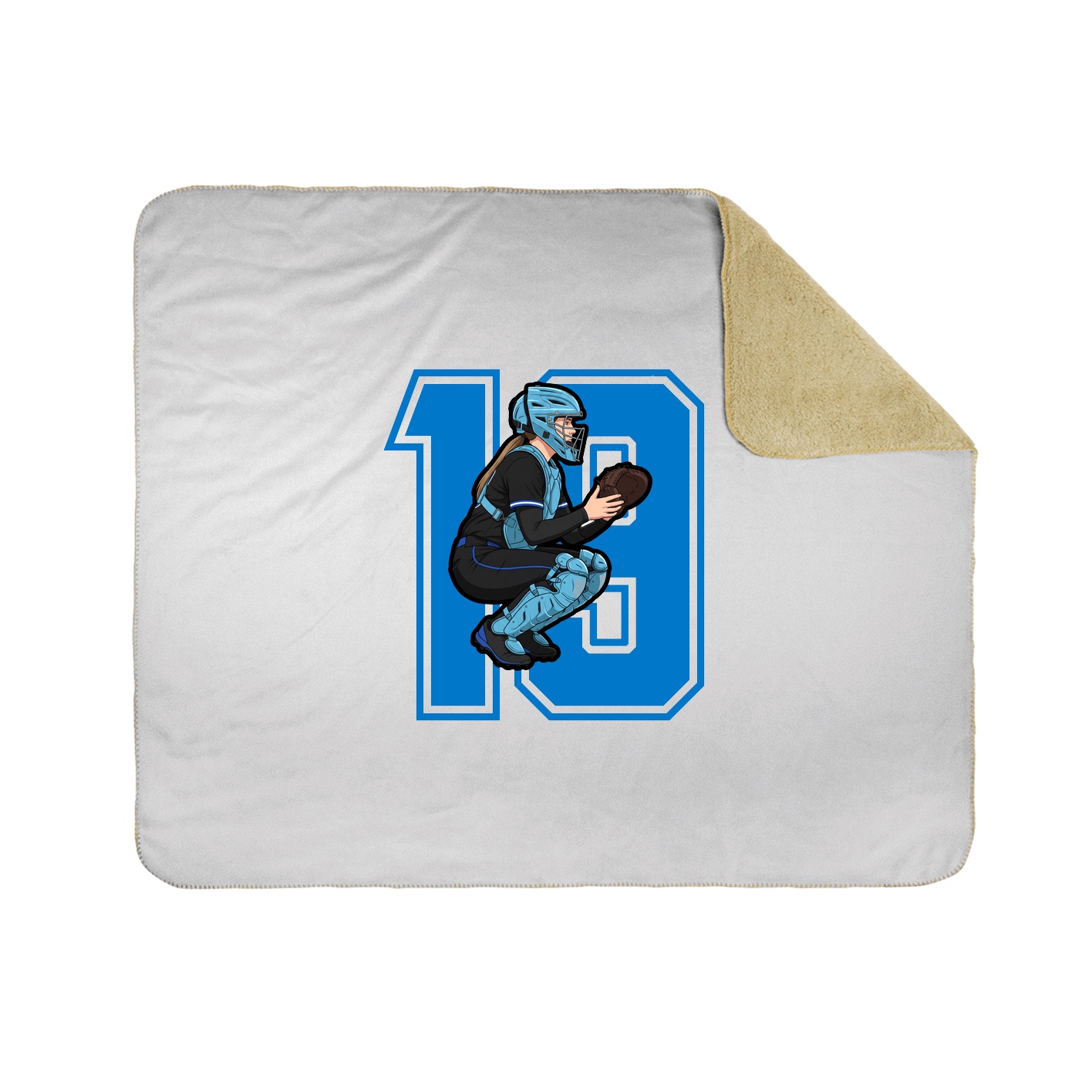 Throw Blanket — Number in White