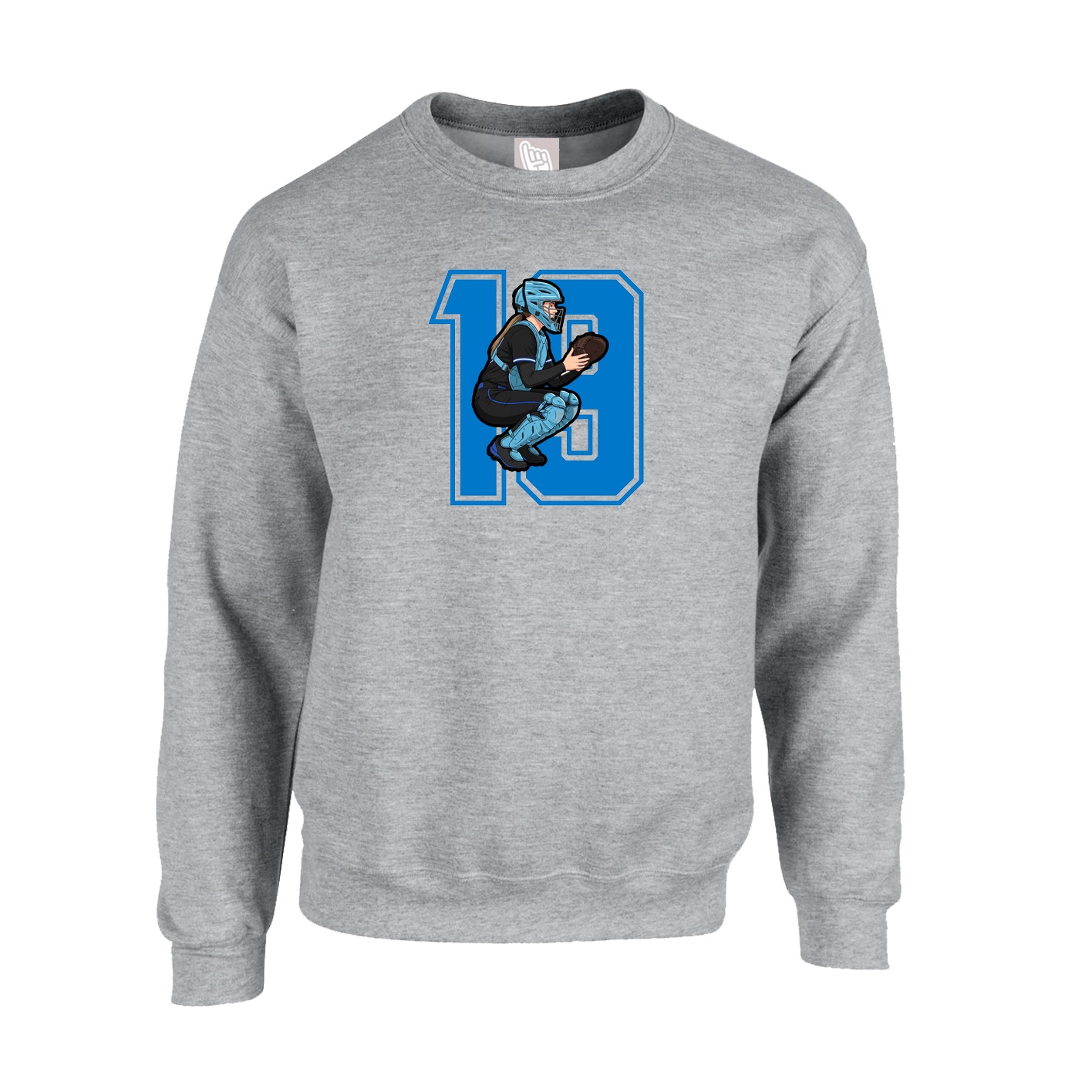 Fleece Crew — Number in Grey