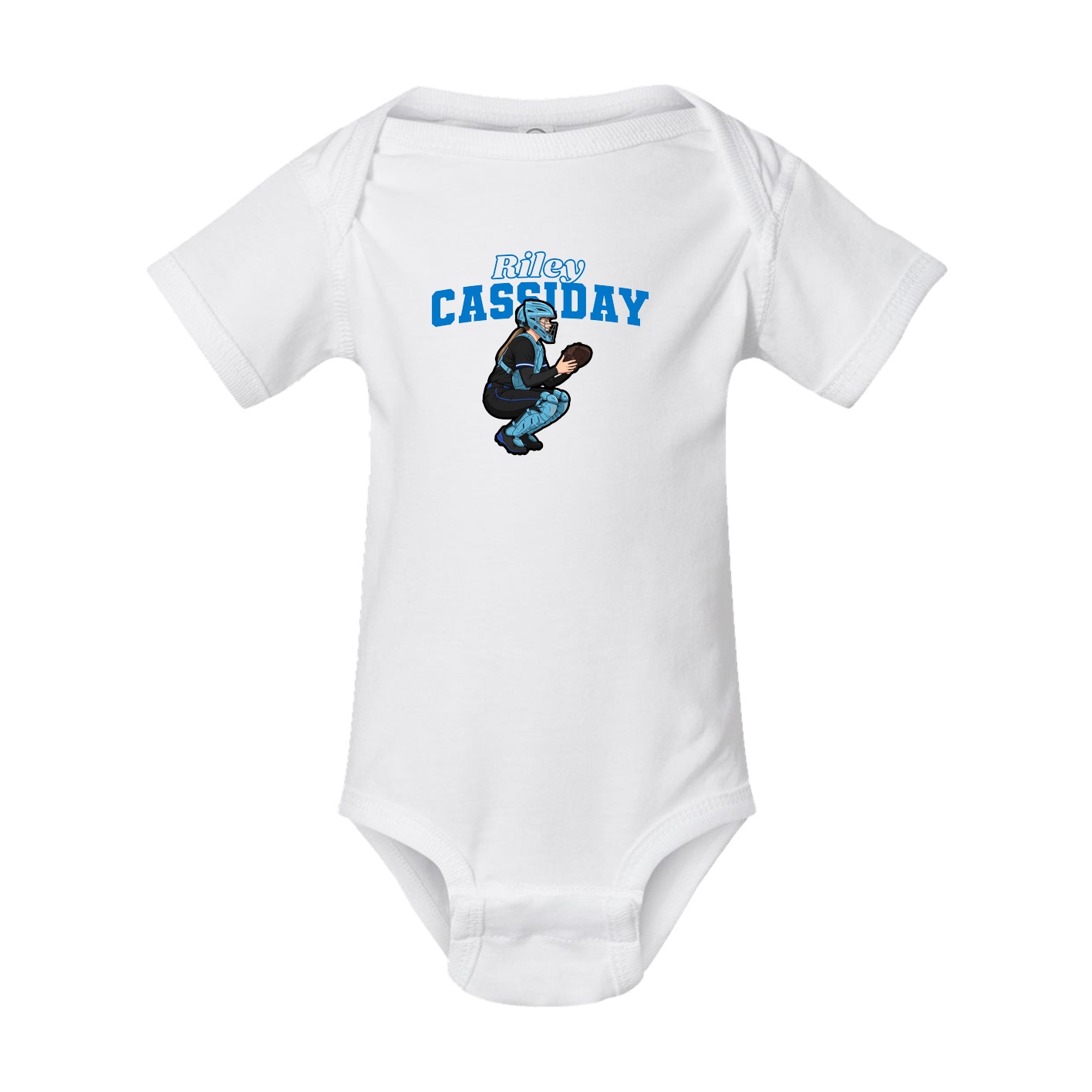 Baby Onesie — Name Arch in White
