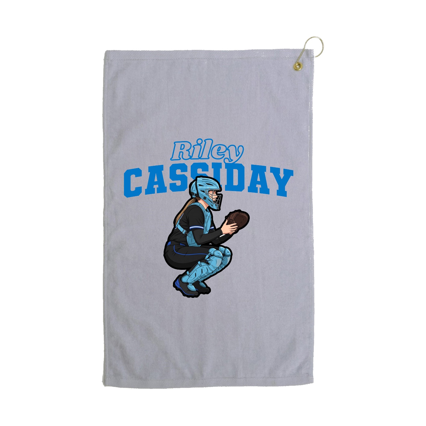 Golf Towel — Name Arch in Grey