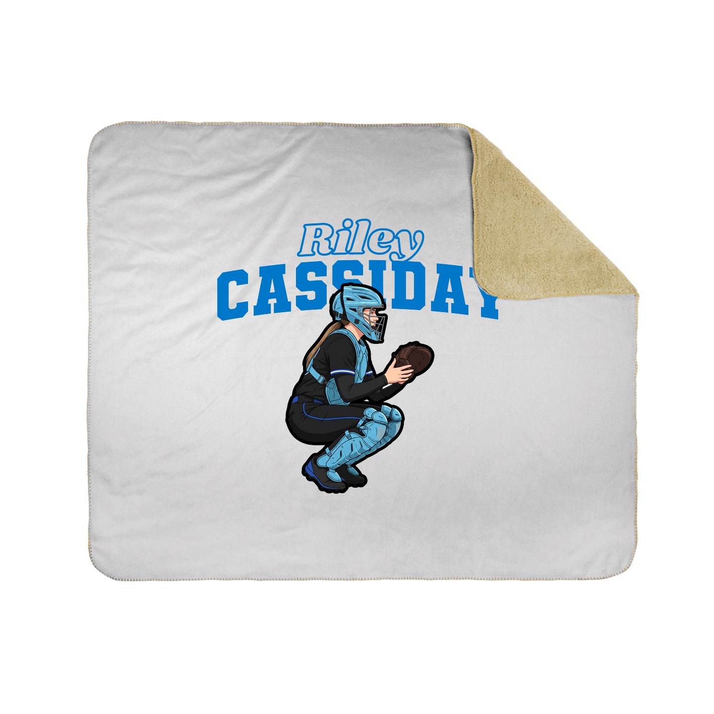 Throw Blanket — Name Arch in White