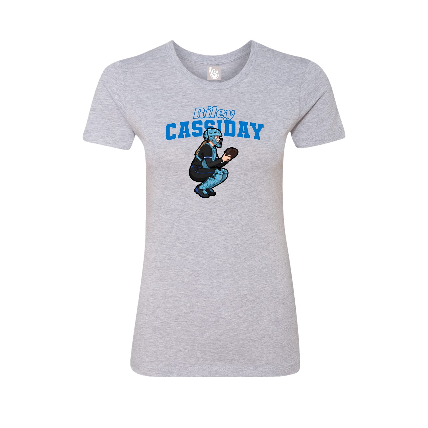 Fitted Women's Tee — Name Arch in Grey