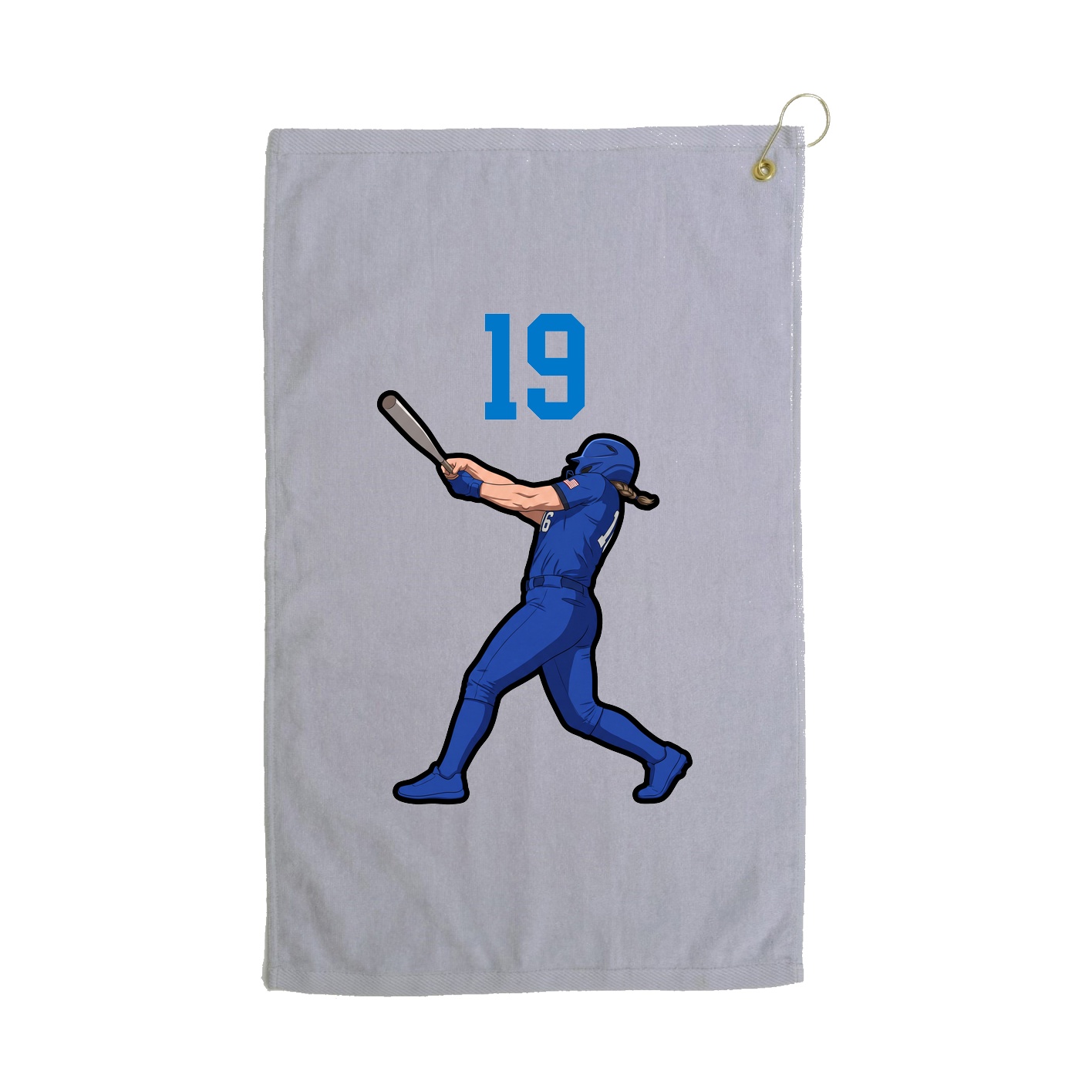 Golf Towel — Number Top in Grey
