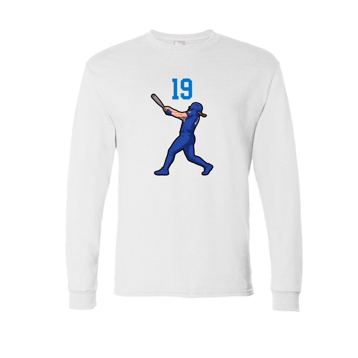 Long Sleeve Tee — Number Top in White