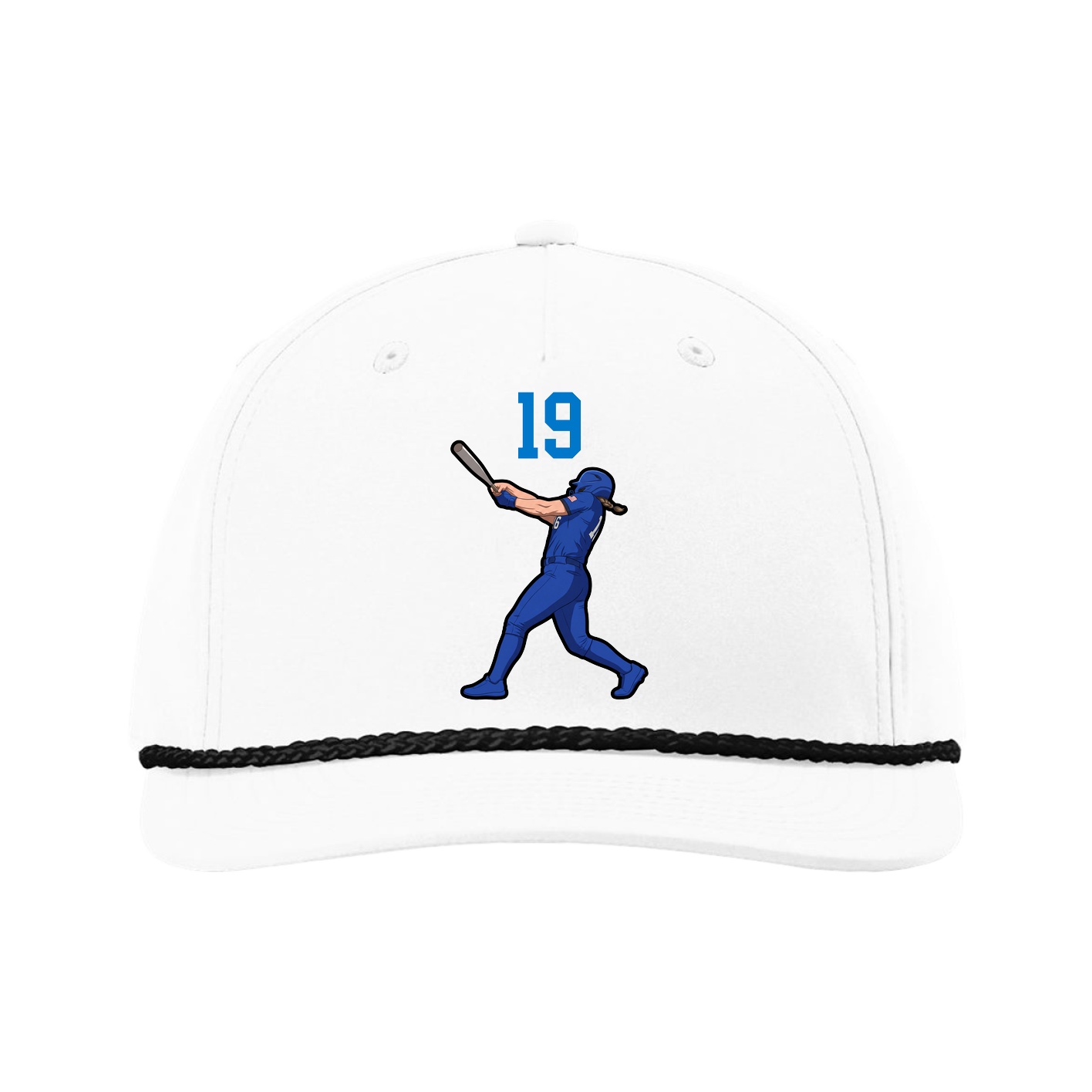 Five-Panel Classic Rope Cap — Number Top in White