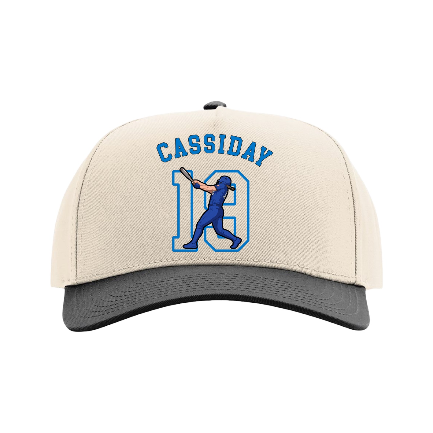 Full Fabric Five-Panel Champ Cap — Shirsey Arch in Cream/Black