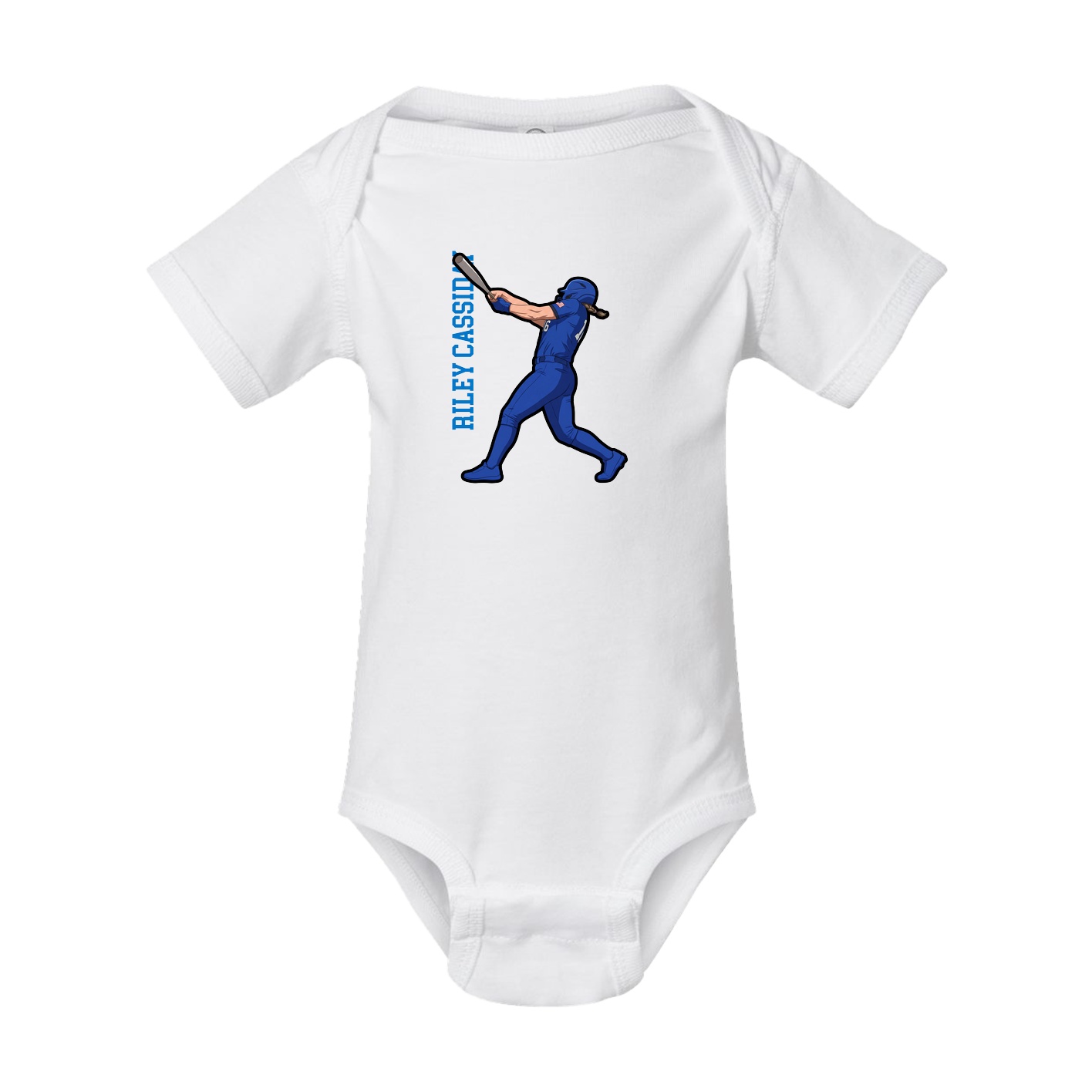 Baby Onesie — Name Vertical in White