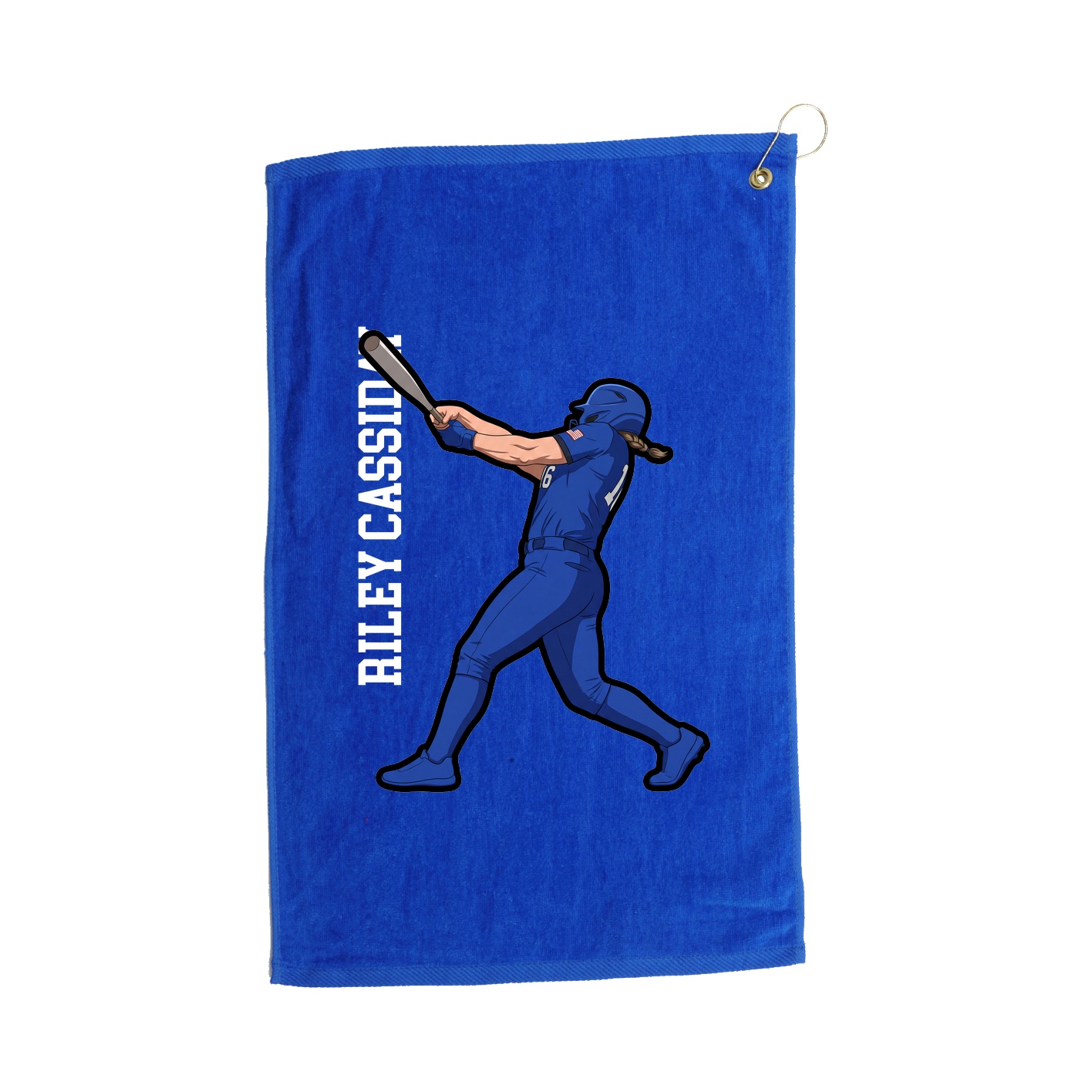 Golf Towel — Name Vertical in Royal