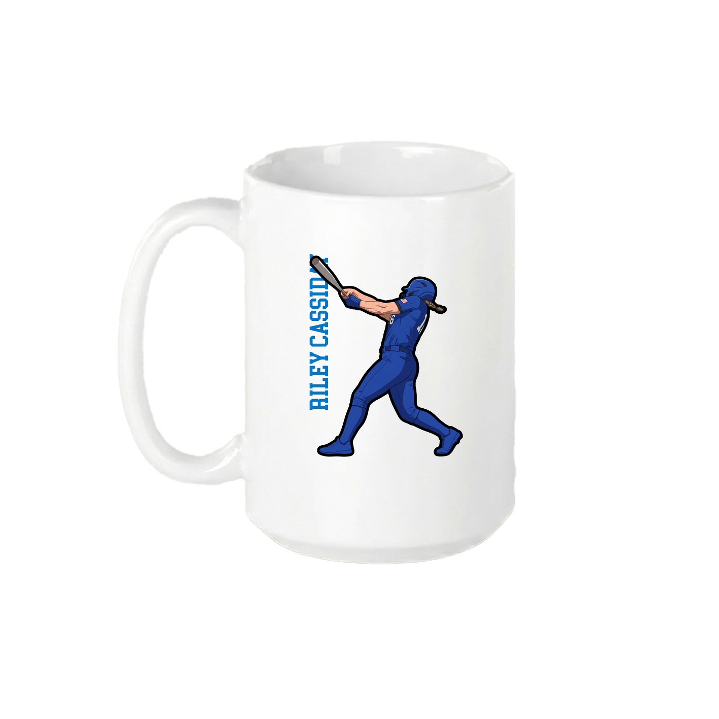 15oz Coffee Mug — Name Vertical in White