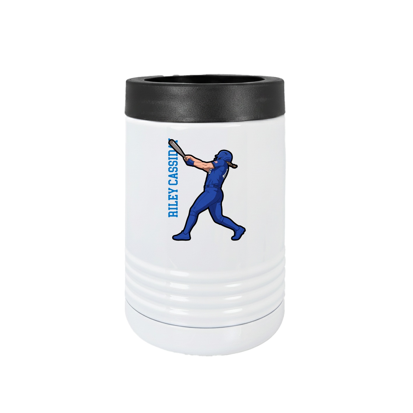Beverage Holder — Name Vertical in White