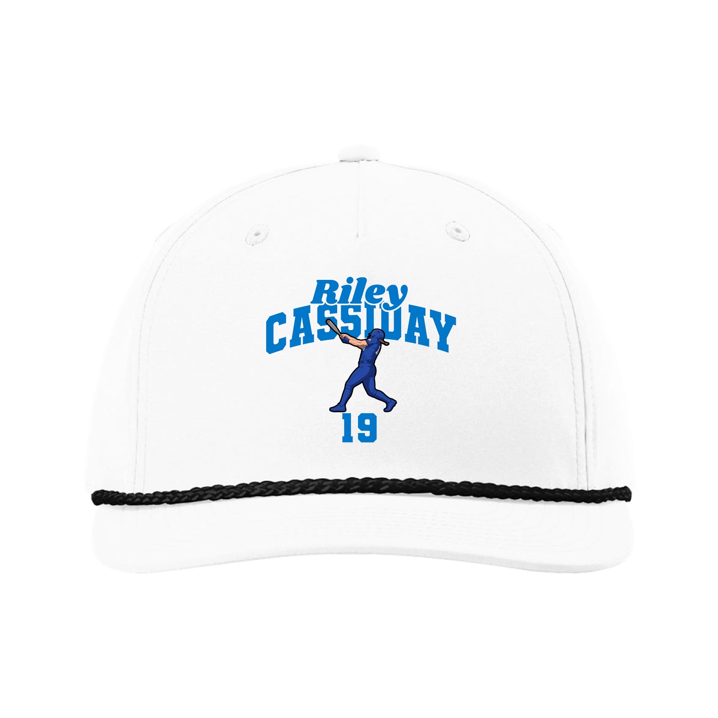 Five-Panel Classic Rope Cap — Signature Arch in White