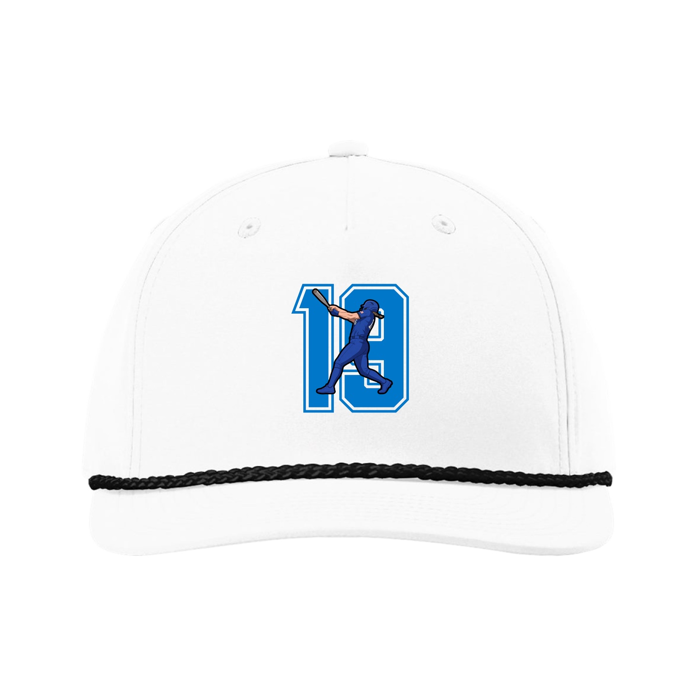 Five-Panel Classic Rope Cap — Number in White