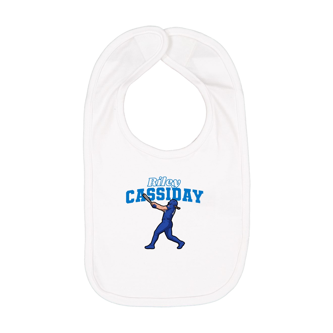 Infant Bib — Name Arch in White