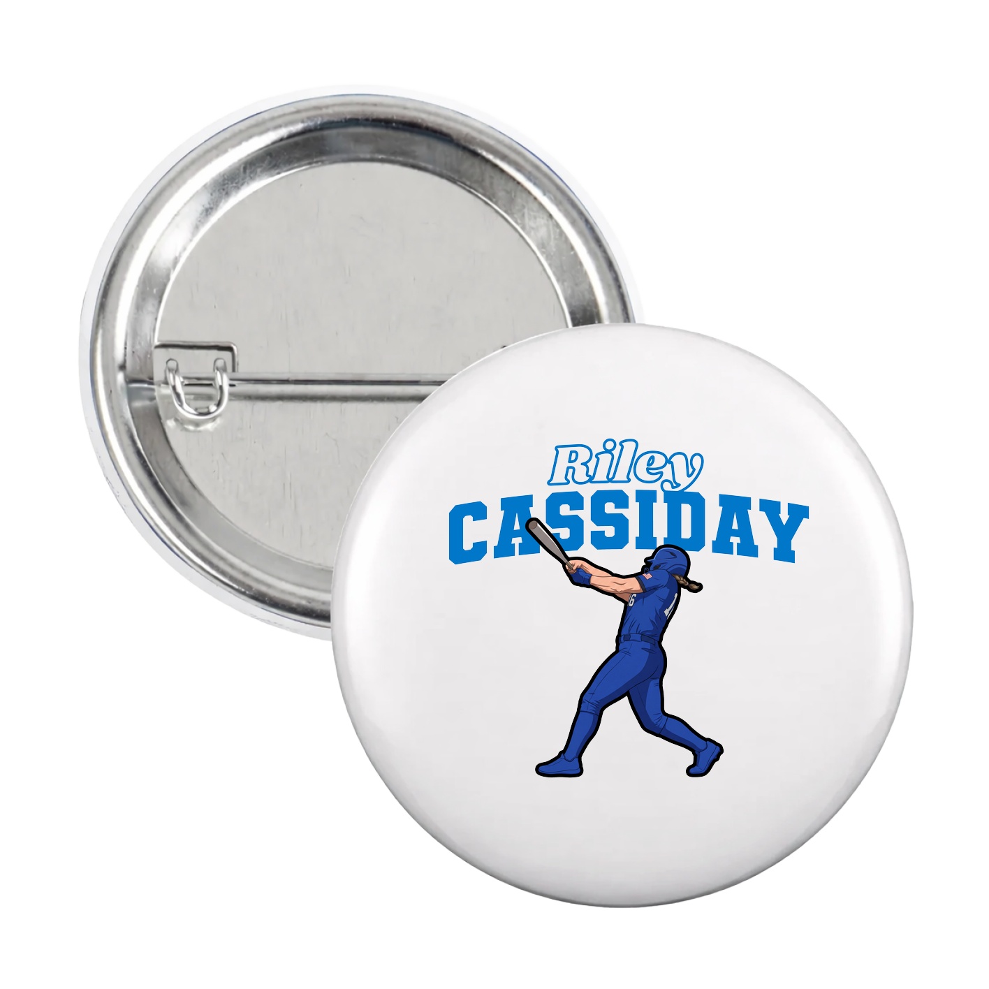 Game Day Button — Name Arch in White