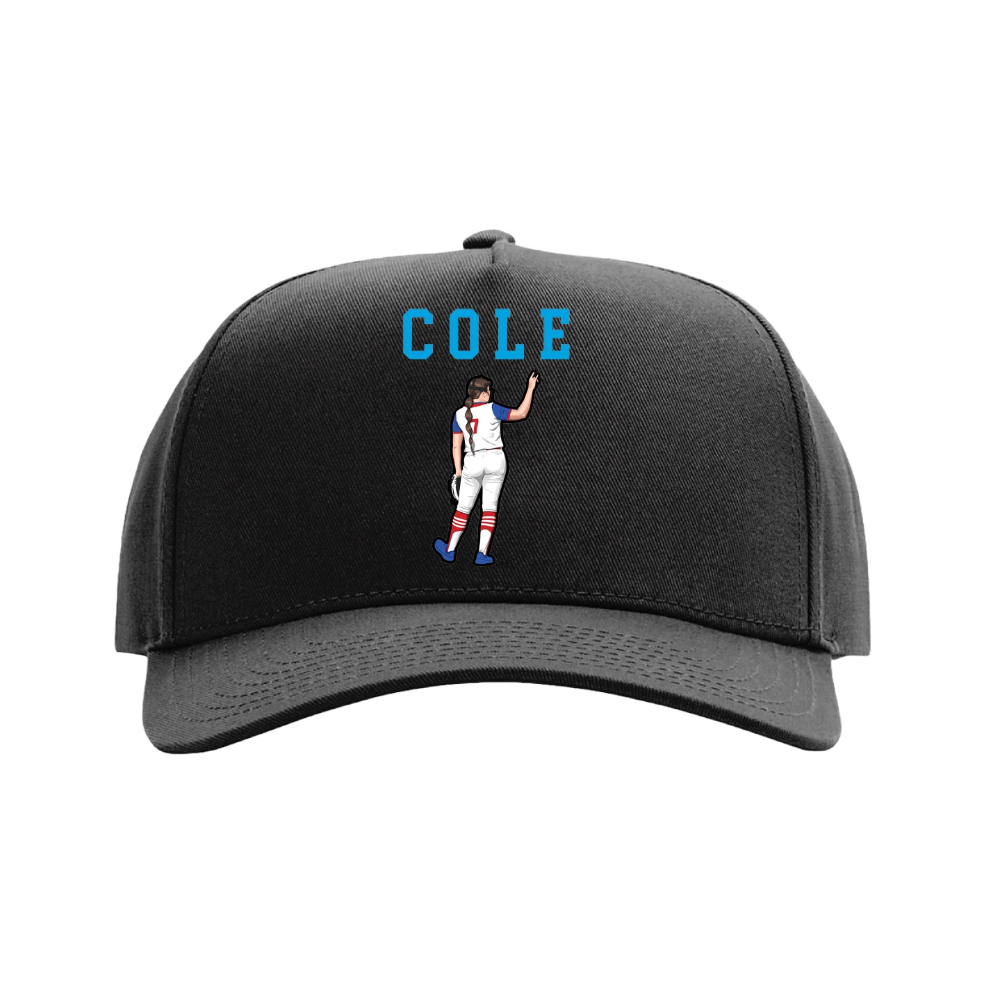 Full Fabric Five-Panel Champ Cap — Shirsey in Black