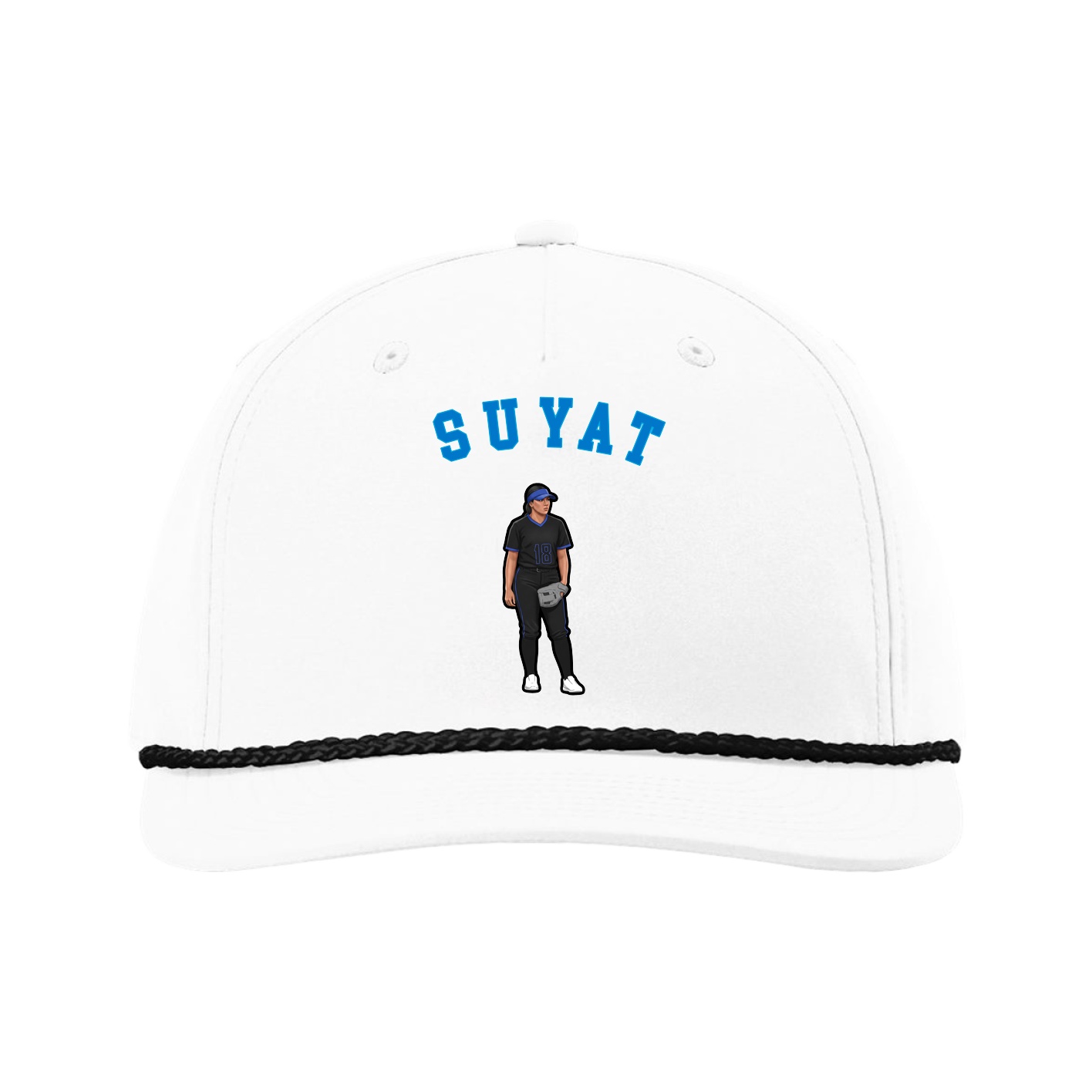 Five-Panel Classic Rope Cap — Shirsey Arch in White