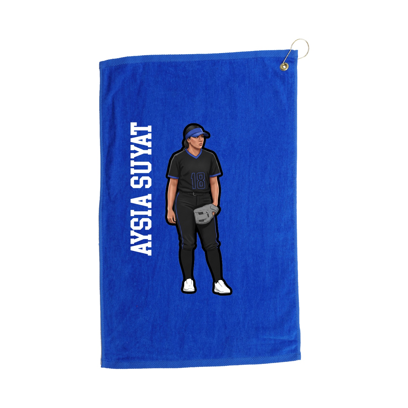 Golf Towel — Name Vertical in Royal
