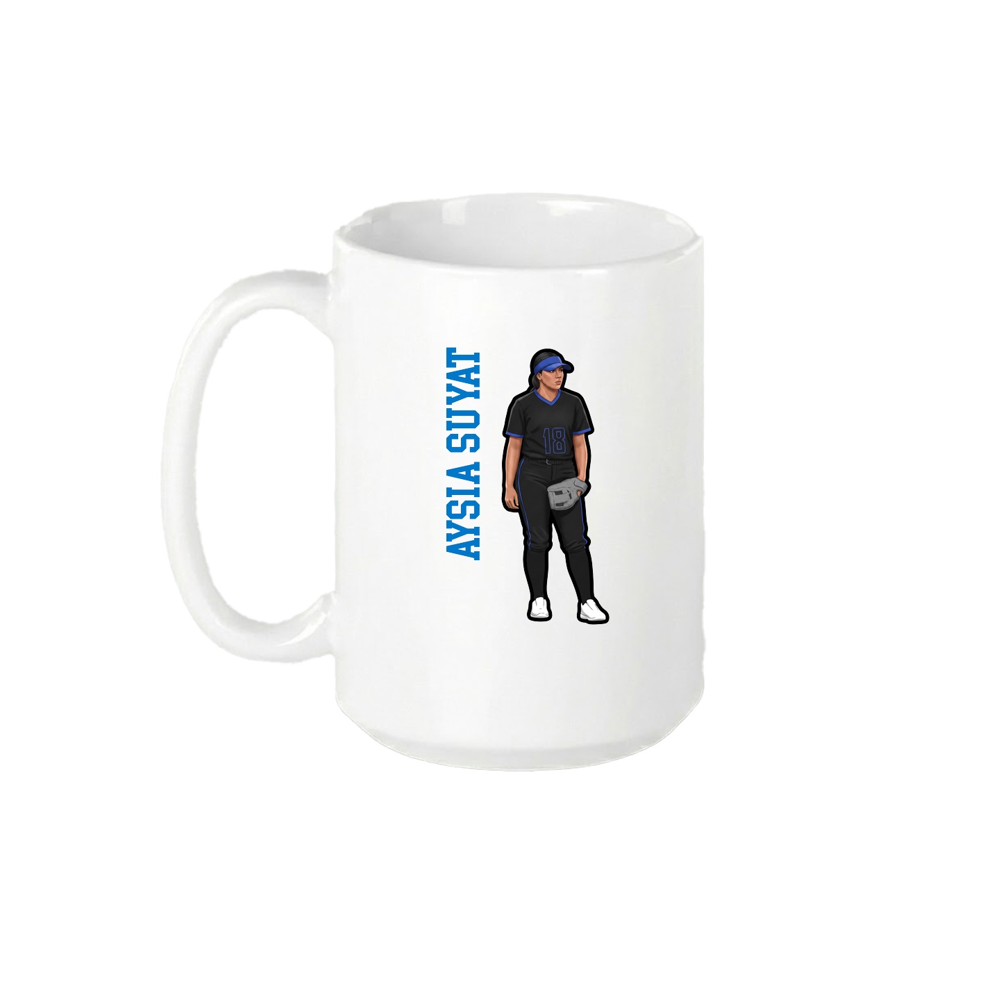 15oz Coffee Mug — Name Vertical in White