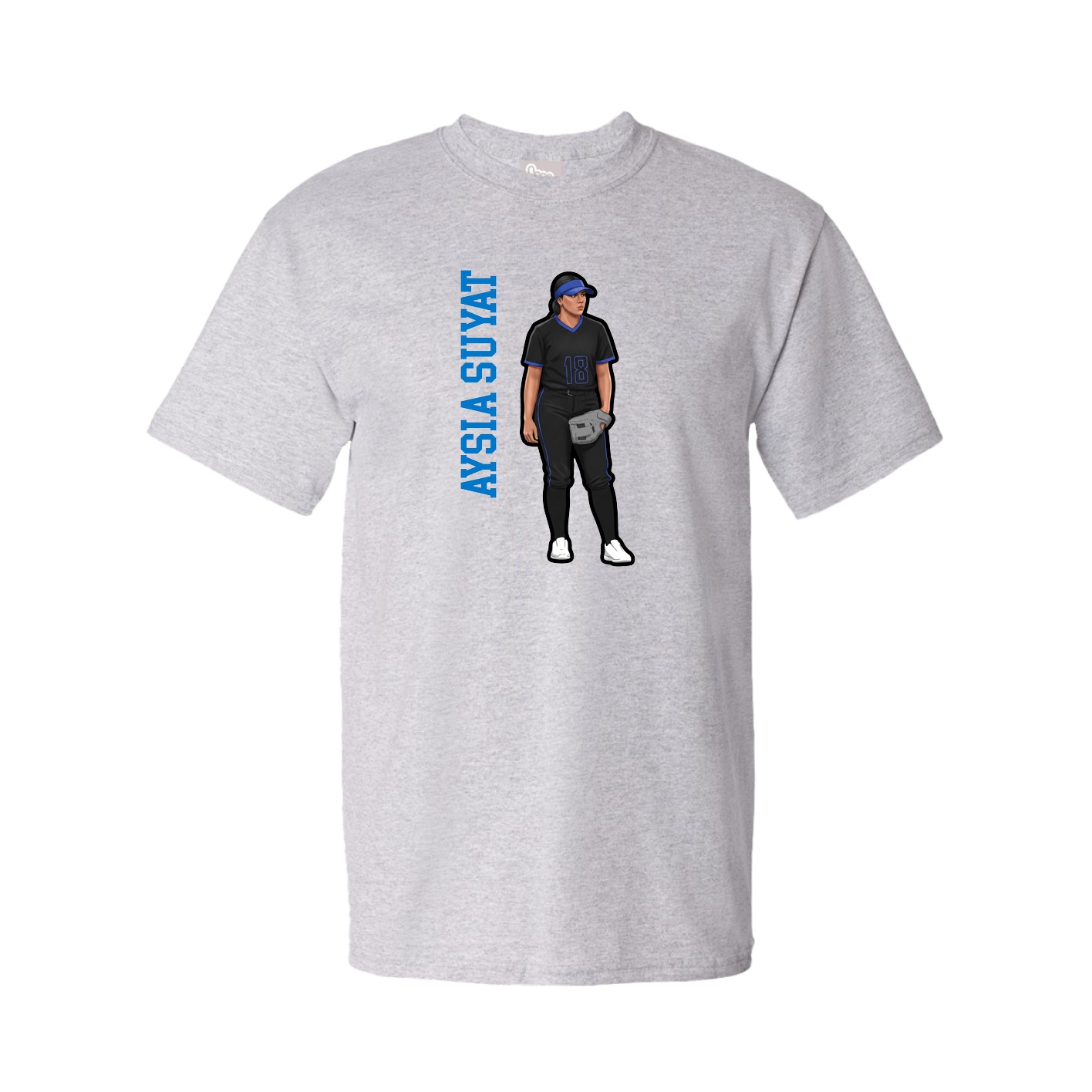 Tee — Name Vertical in Grey