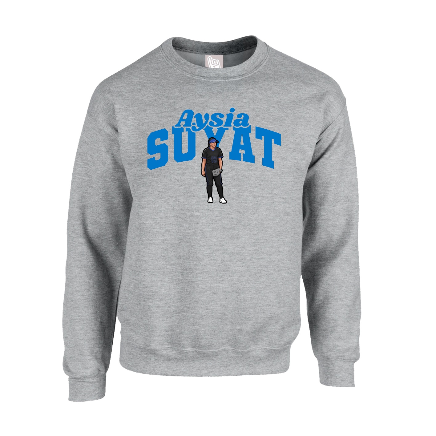 Fleece Crew — Signature Arch in Grey