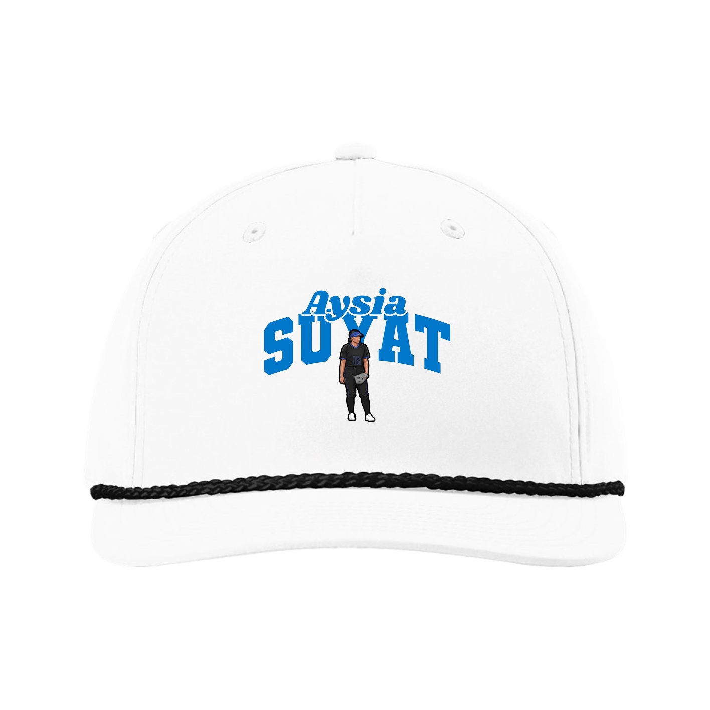 Five-Panel Classic Rope Cap — Signature Arch in White