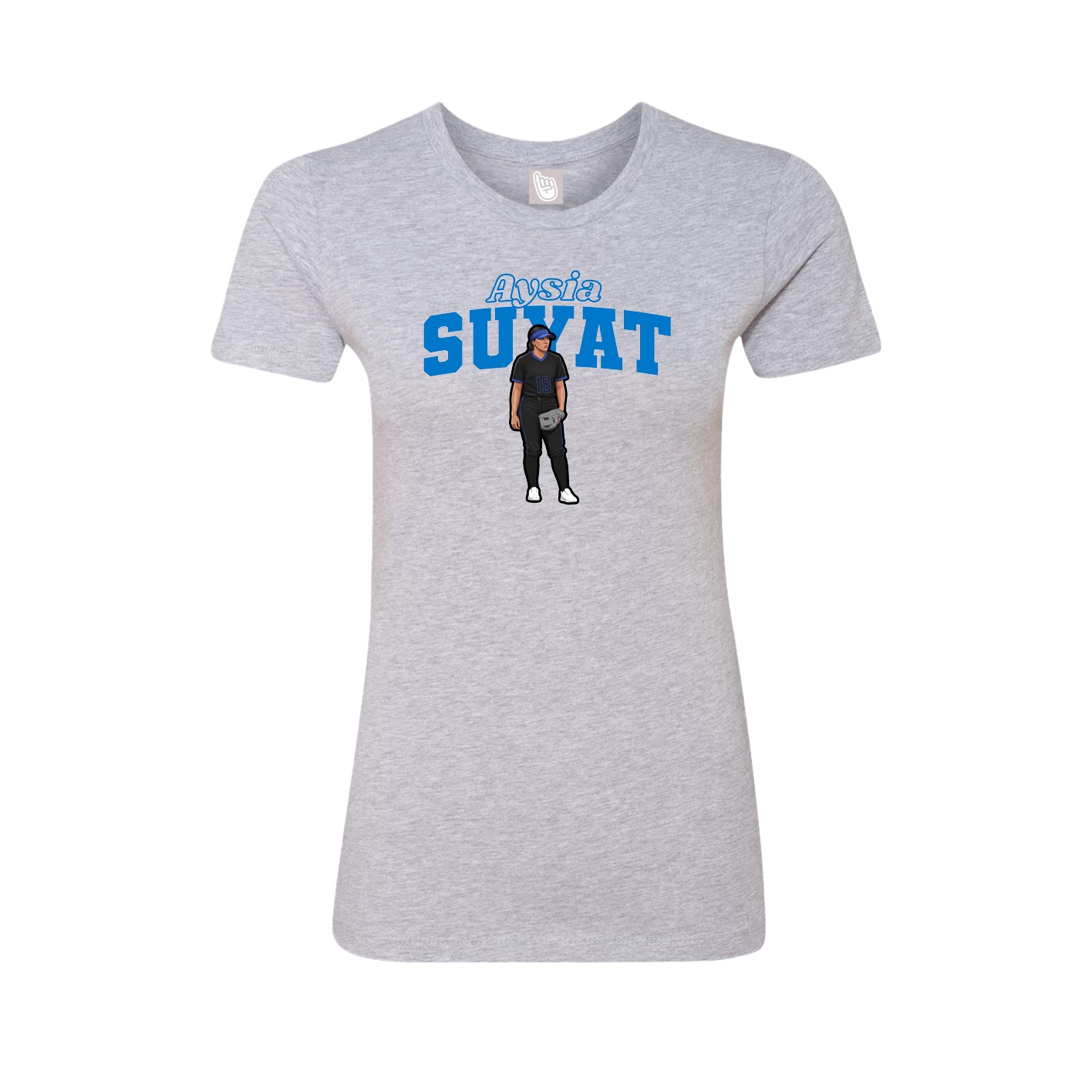 Fitted Women's Tee — Name Arch in Grey