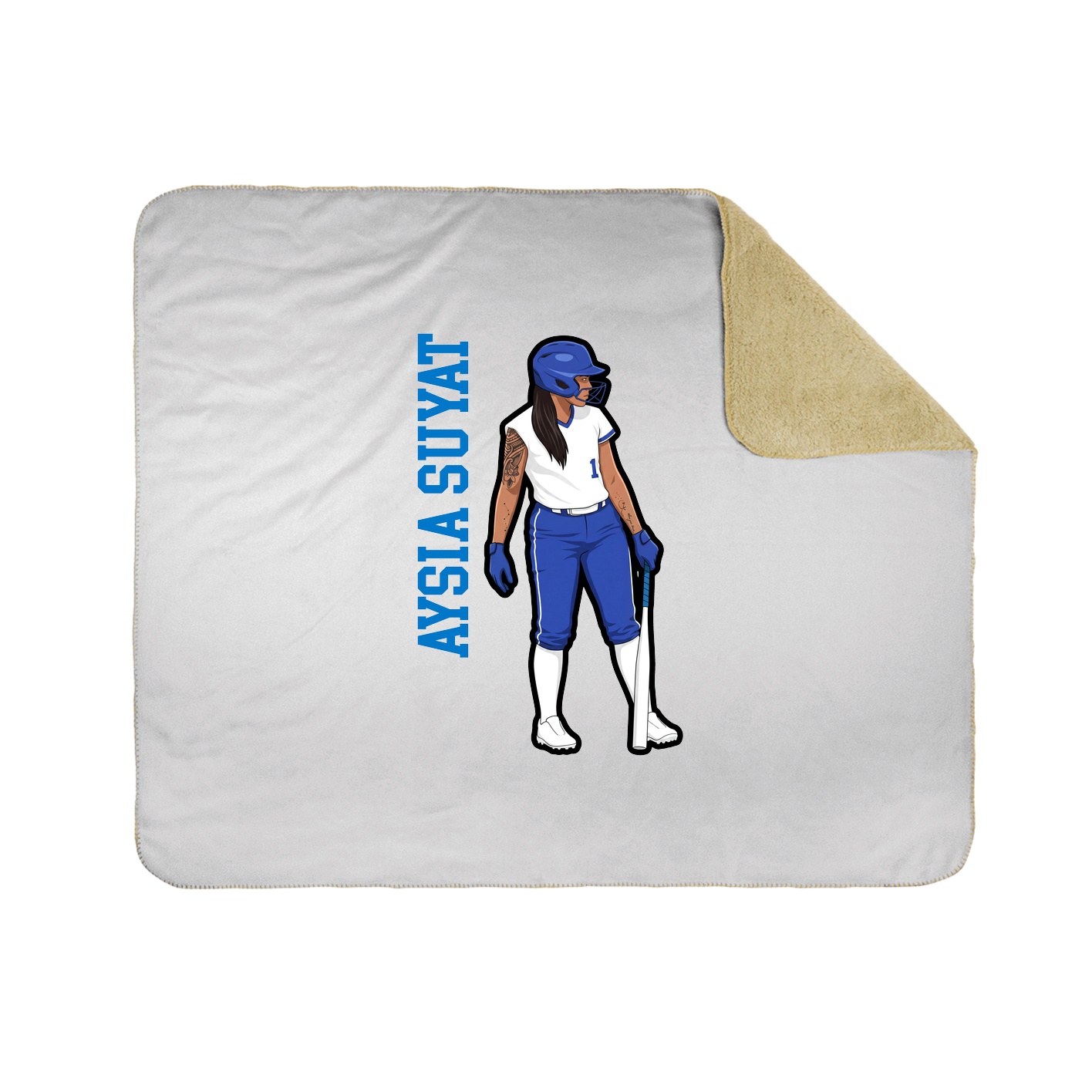 Throw Blanket — Name Vertical in White