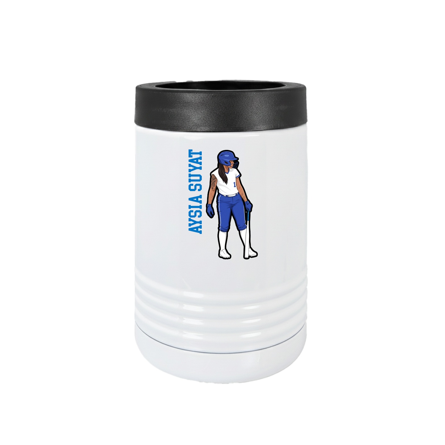 Beverage Holder — Name Vertical in White