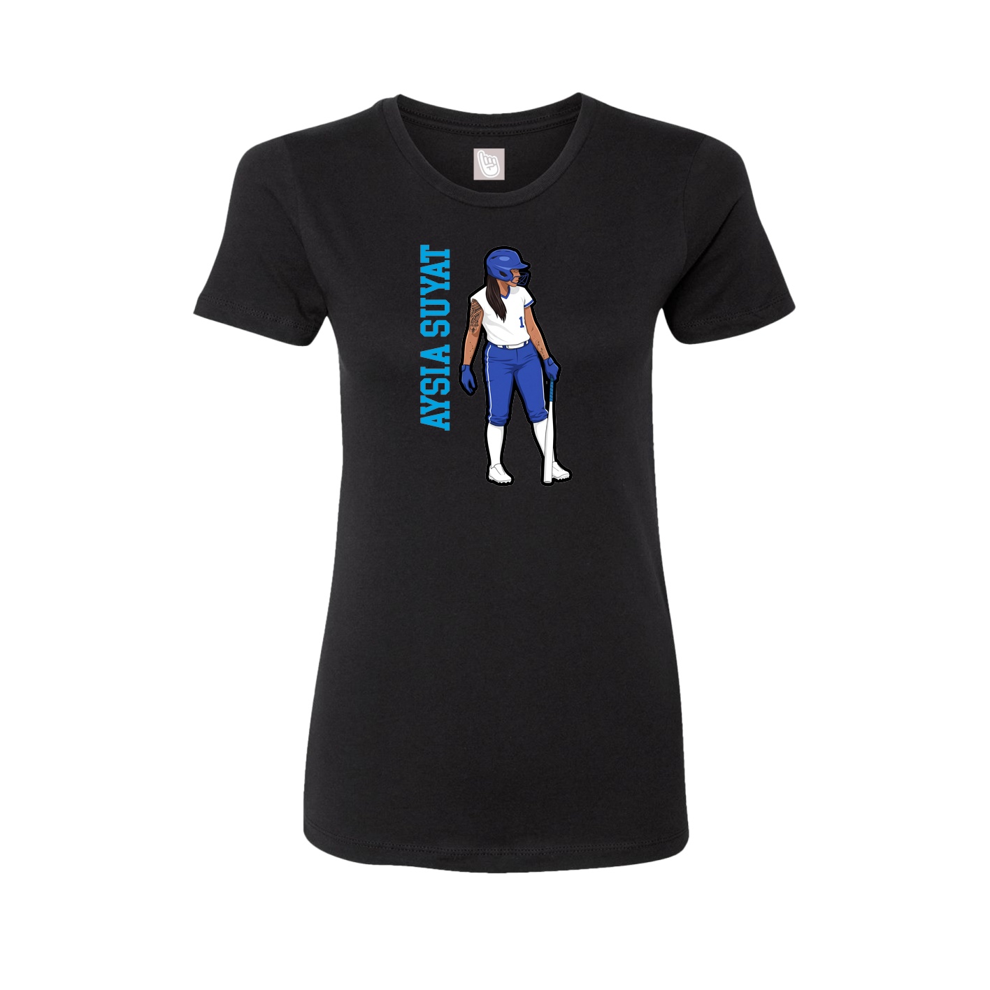 Fitted Women's Tee — Name Vertical in Black