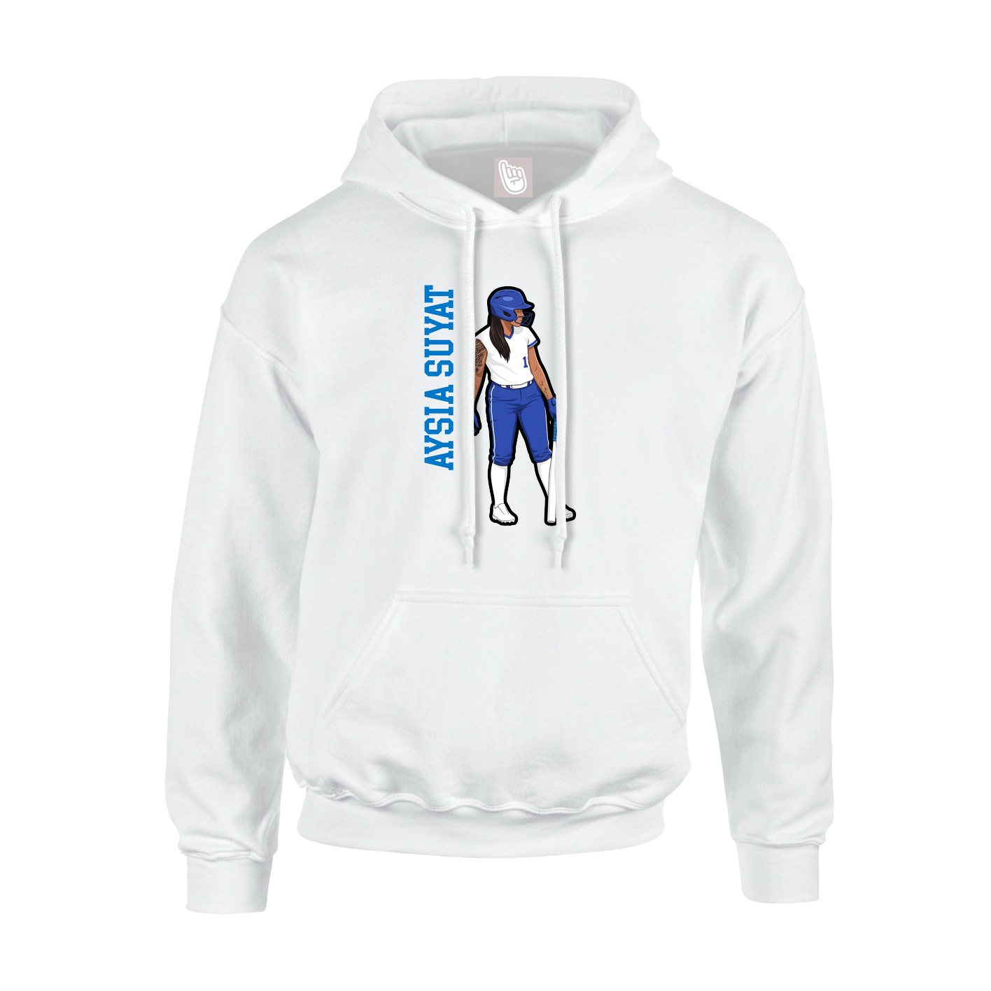 Hoodie — Name Vertical in White