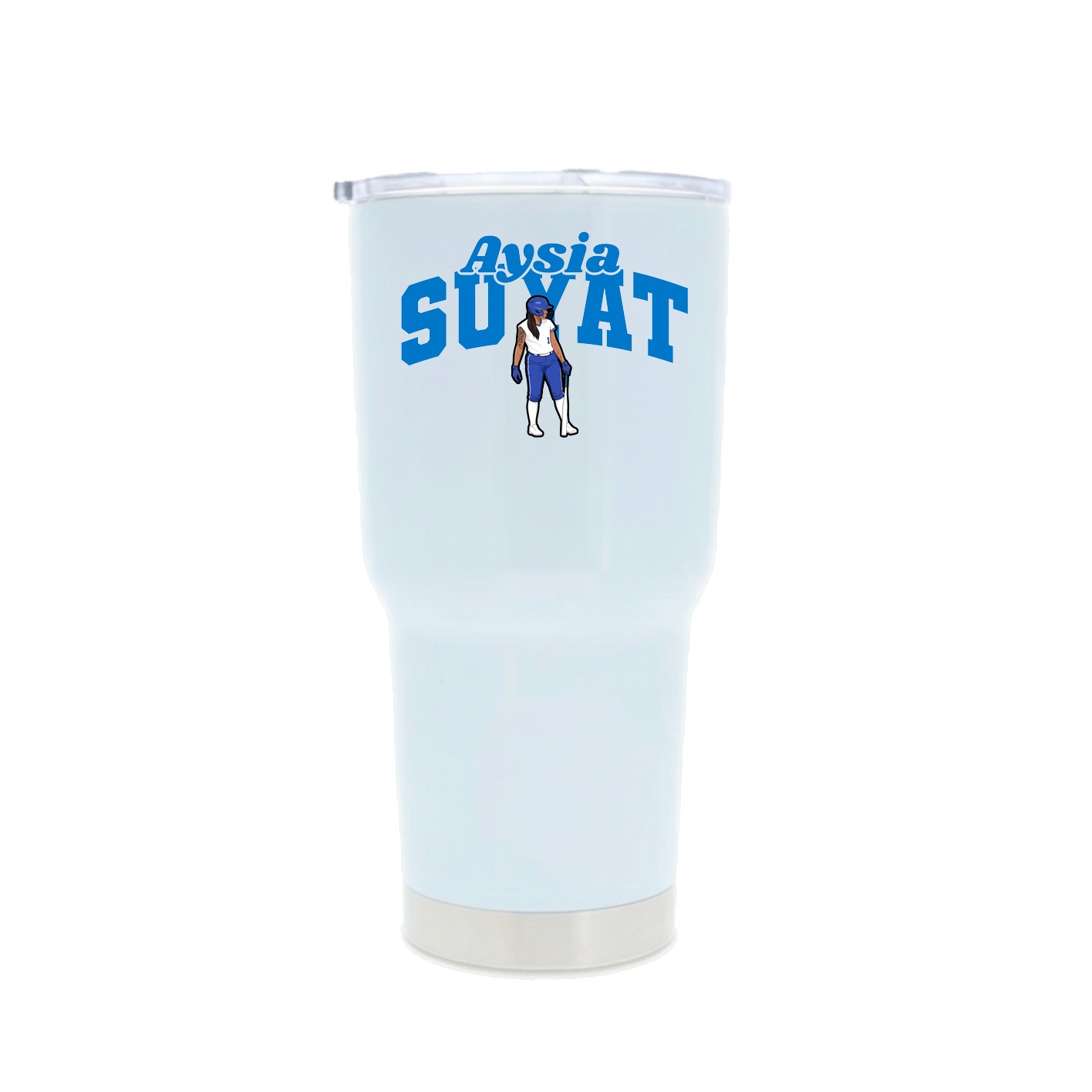 30oz Stainless Steel Tumbler — Signature Arch in White