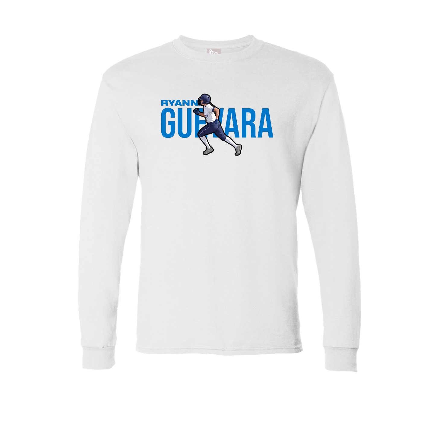 Long Sleeve Tee — Player Name in White
