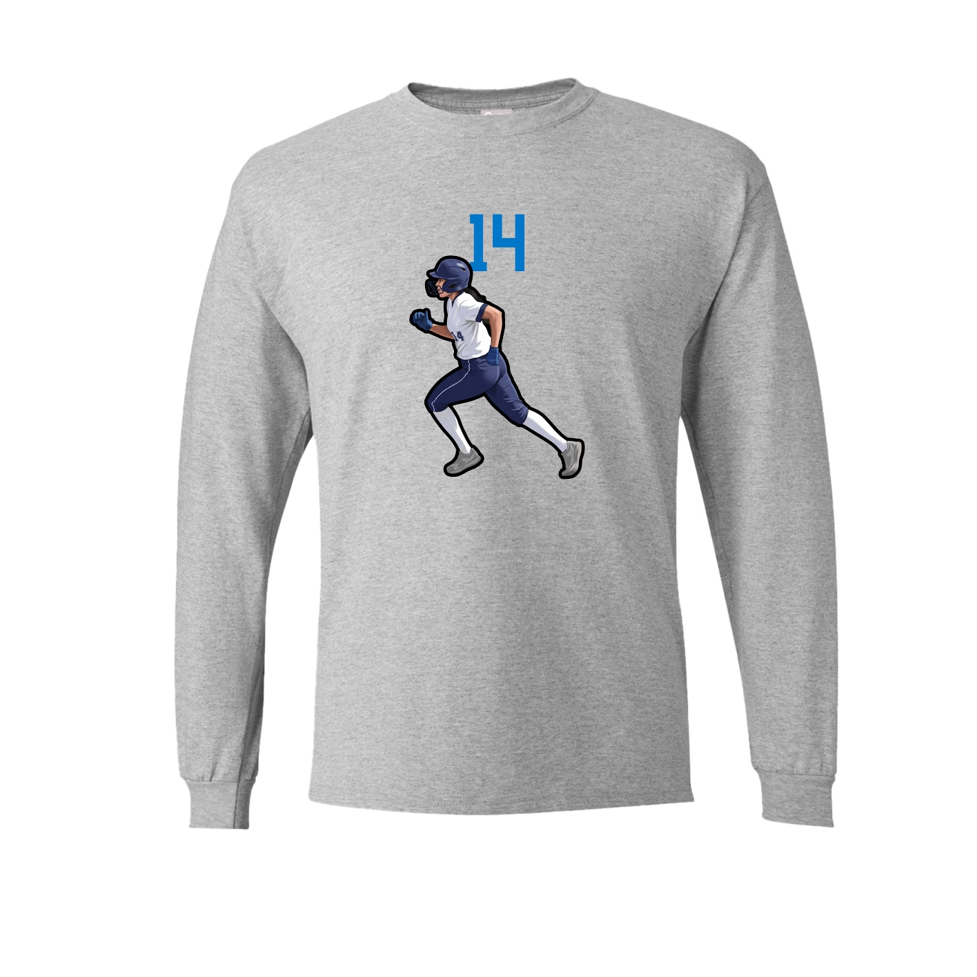 Long Sleeve Tee — Number Top in Grey