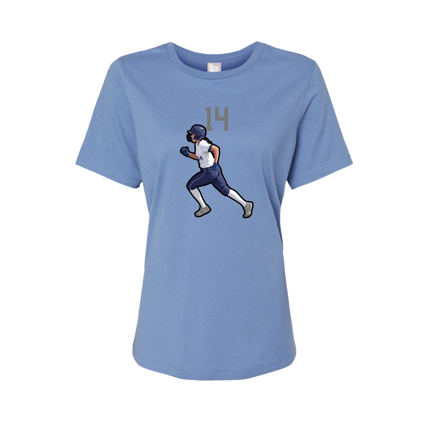 Fitted Women's Tee — Number Top in Powder Blue