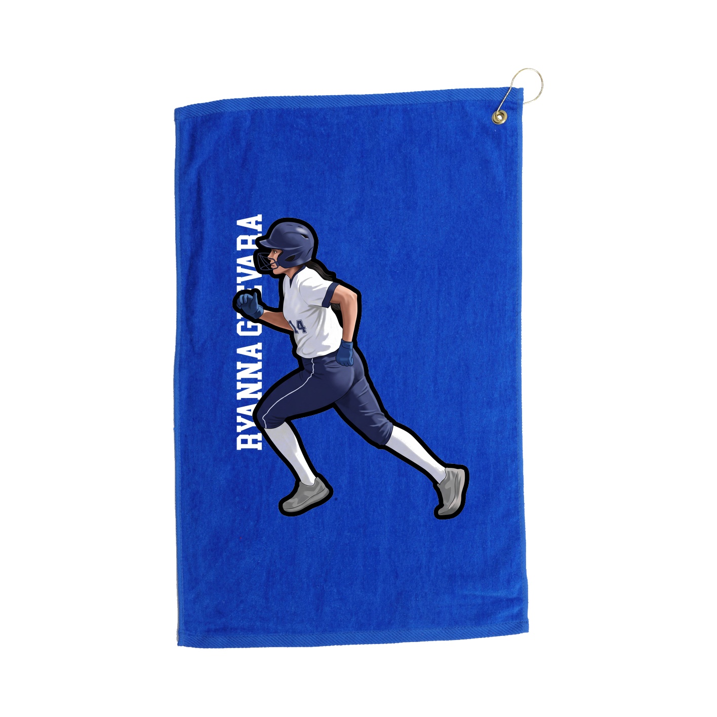 Golf Towel — Name Vertical in Royal