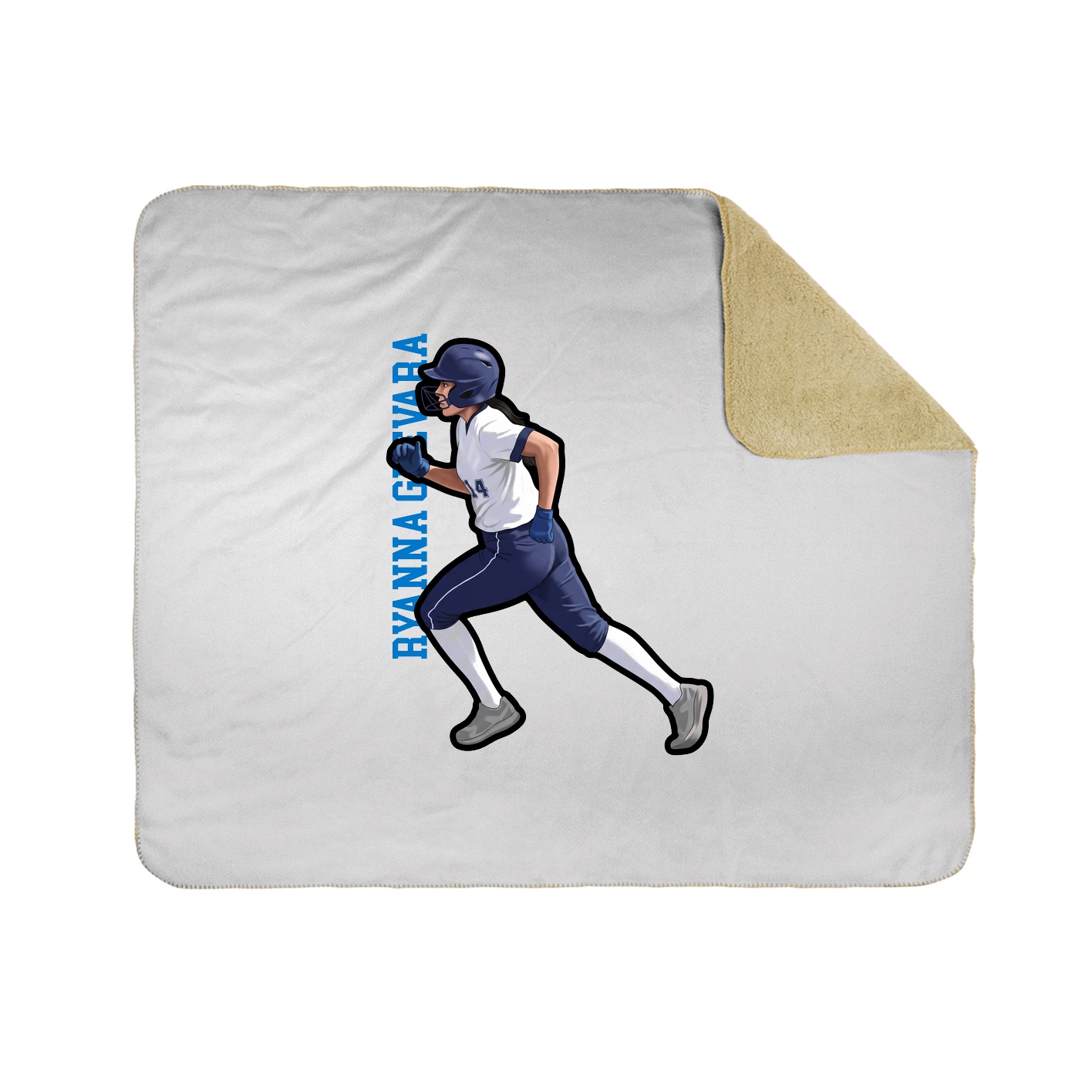 Throw Blanket — Name Vertical in White