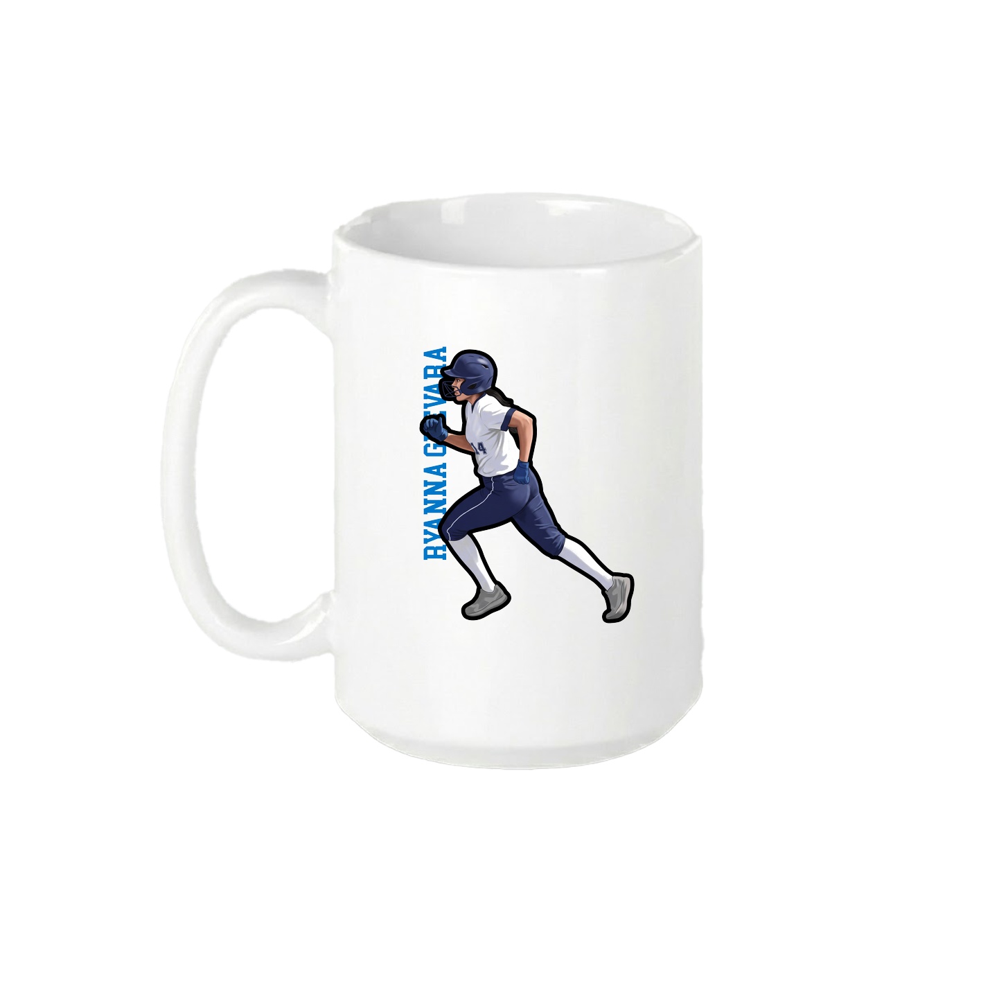 15oz Coffee Mug — Name Vertical in White