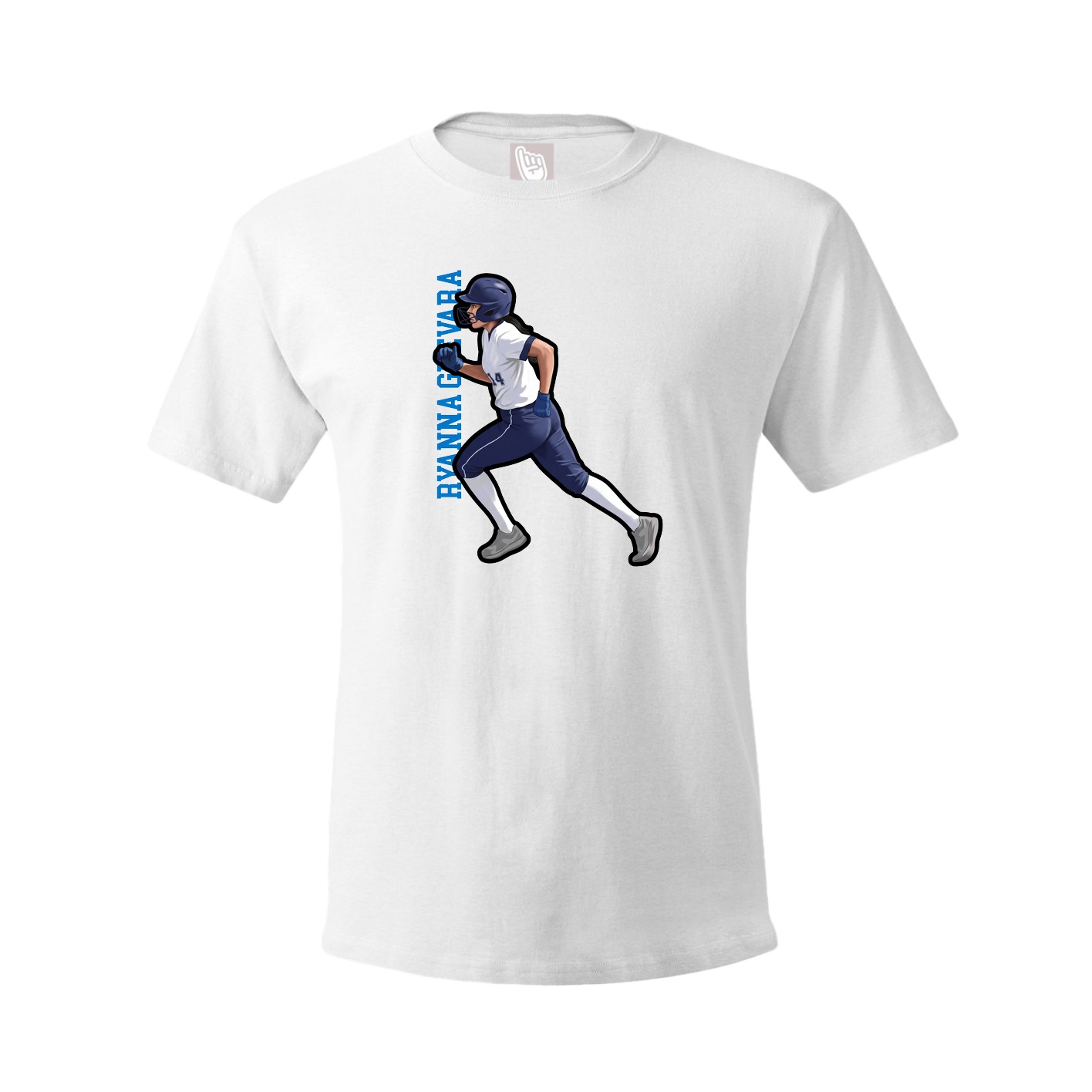Youth Tee — Name Vertical in White