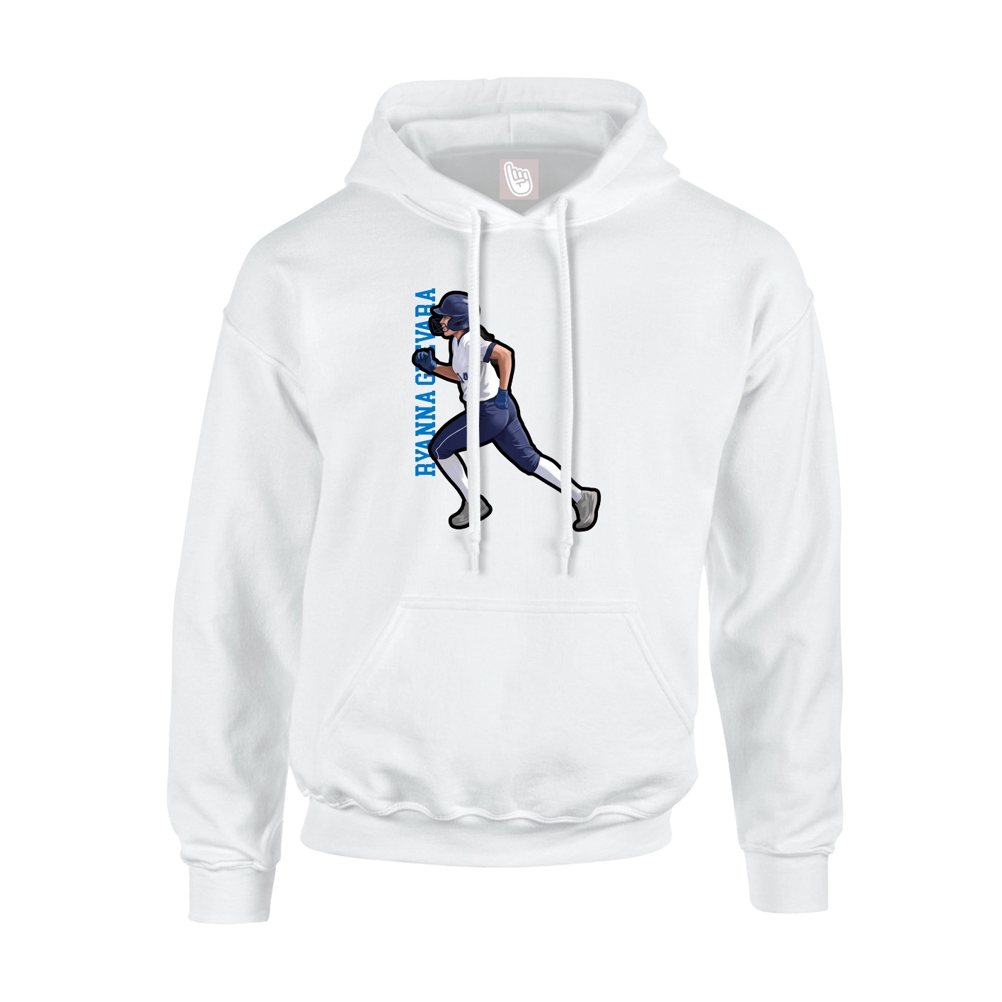 Hoodie — Name Vertical in White