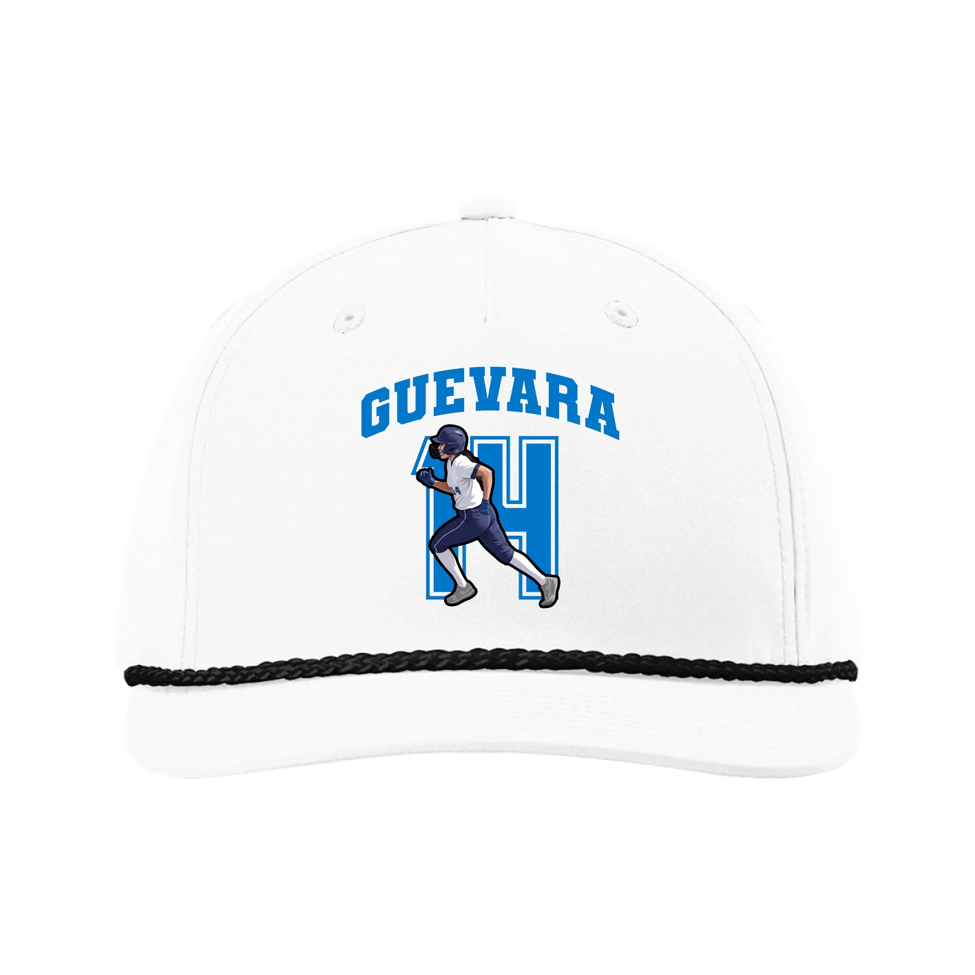 Five-Panel Classic Rope Cap — Number in White