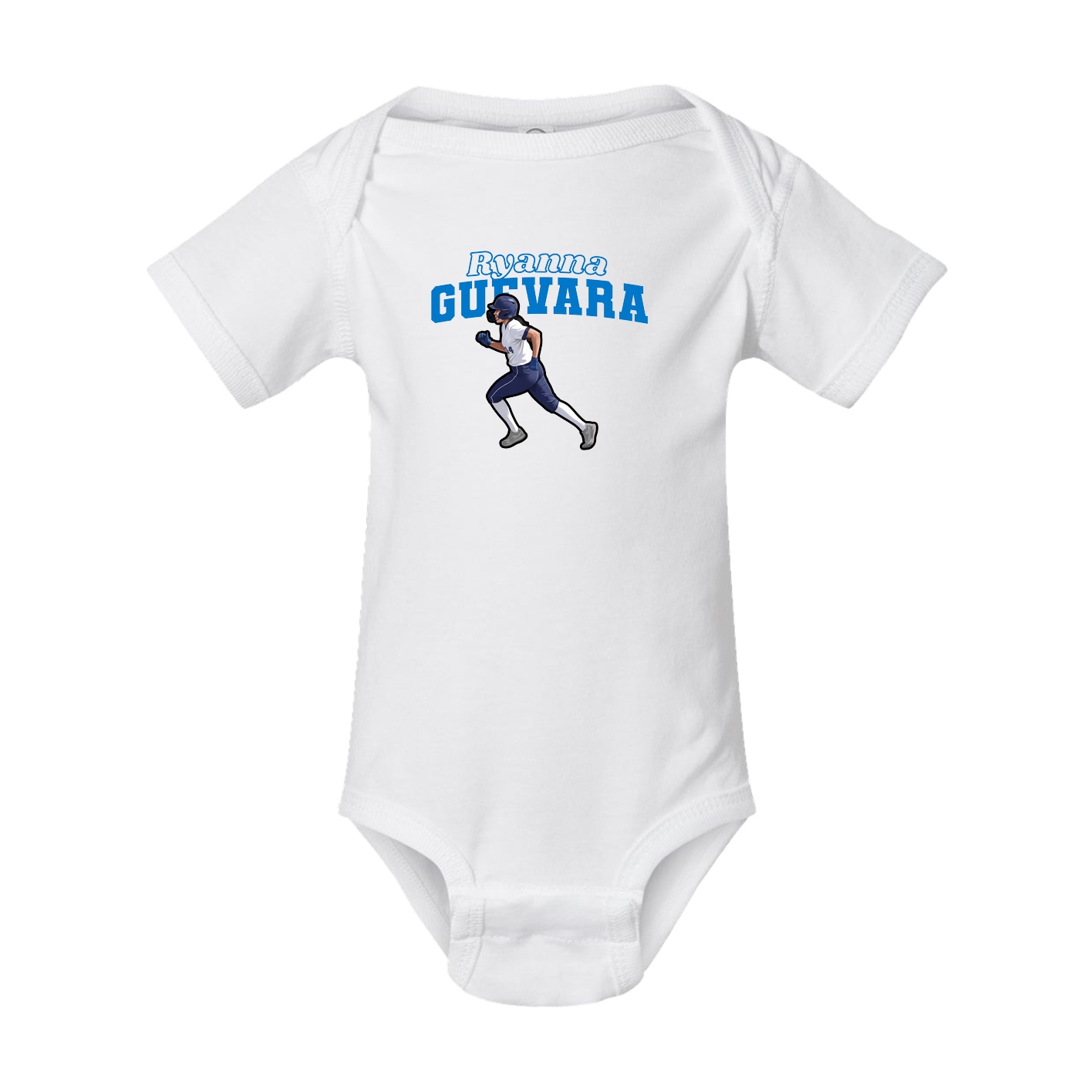 Baby Onesie — Name Arch in White