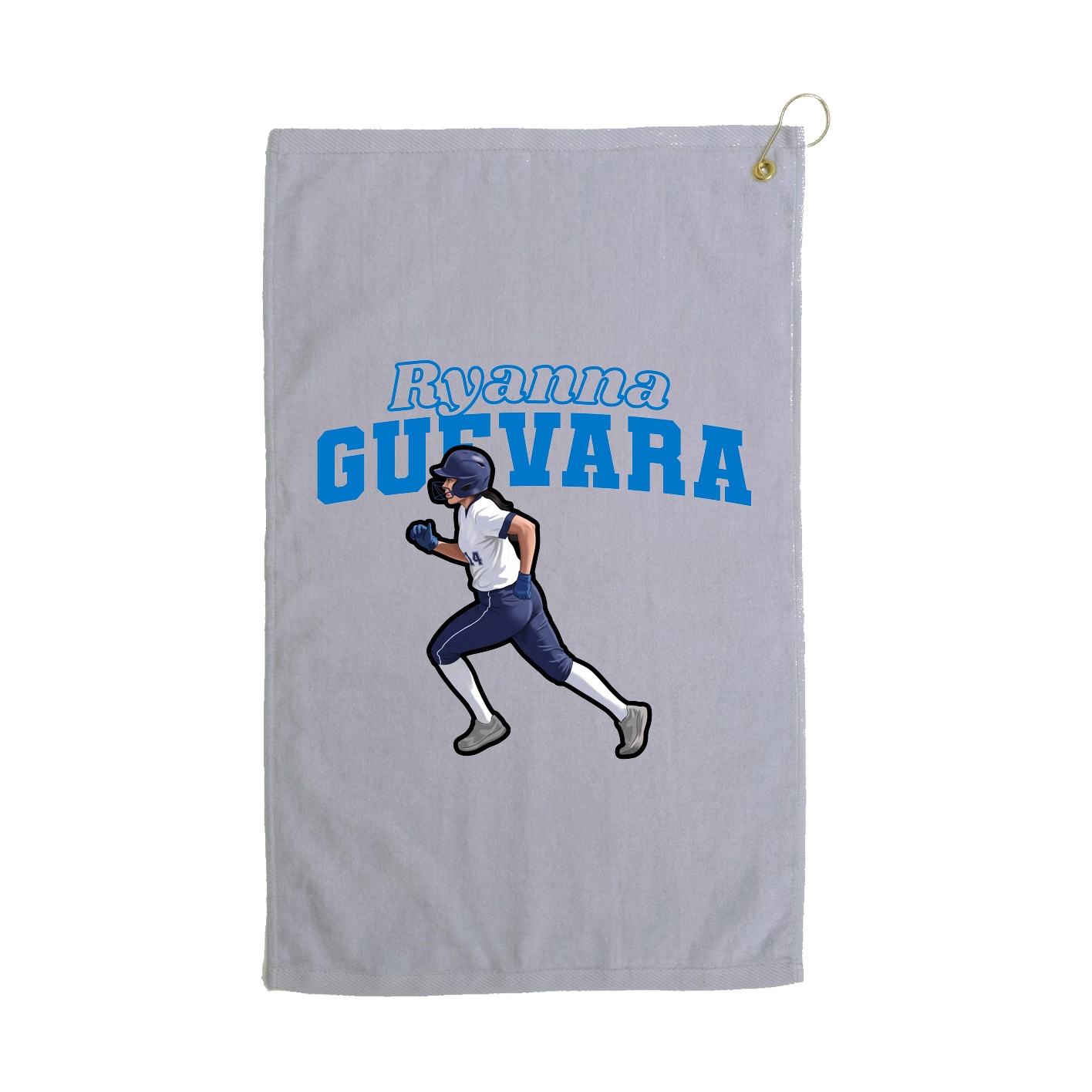 Golf Towel — Name Arch in Grey