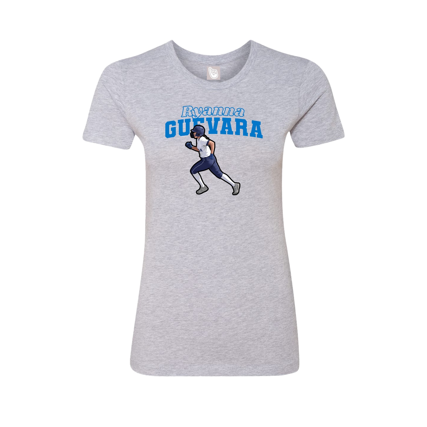 Fitted Women's Tee — Name Arch in Grey